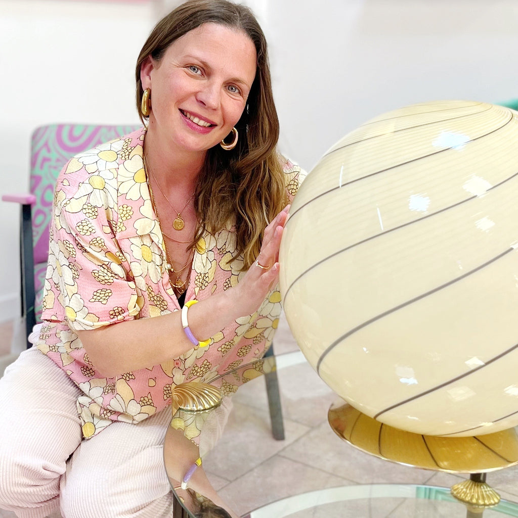 Grande lampe sphère en verre de Murano, années 70