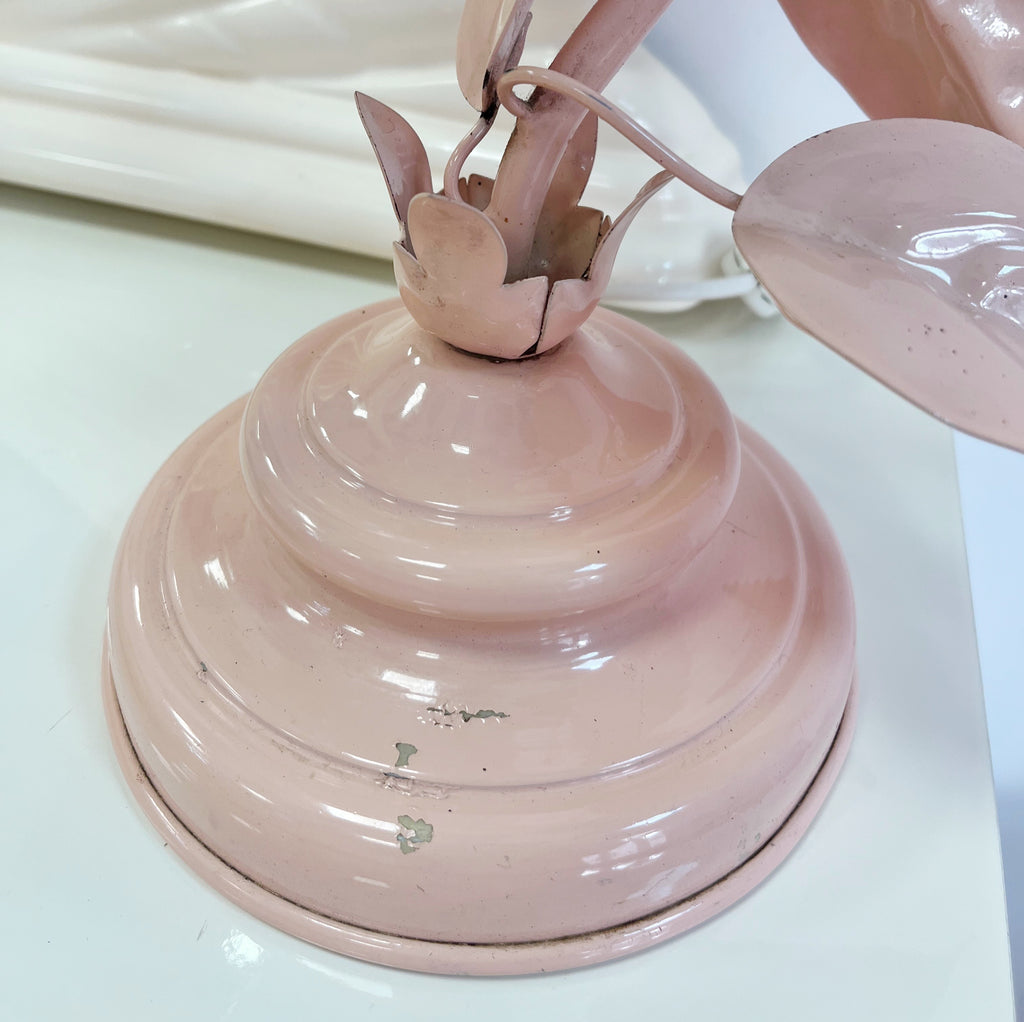 Lampe feuilles metal rosé vintage