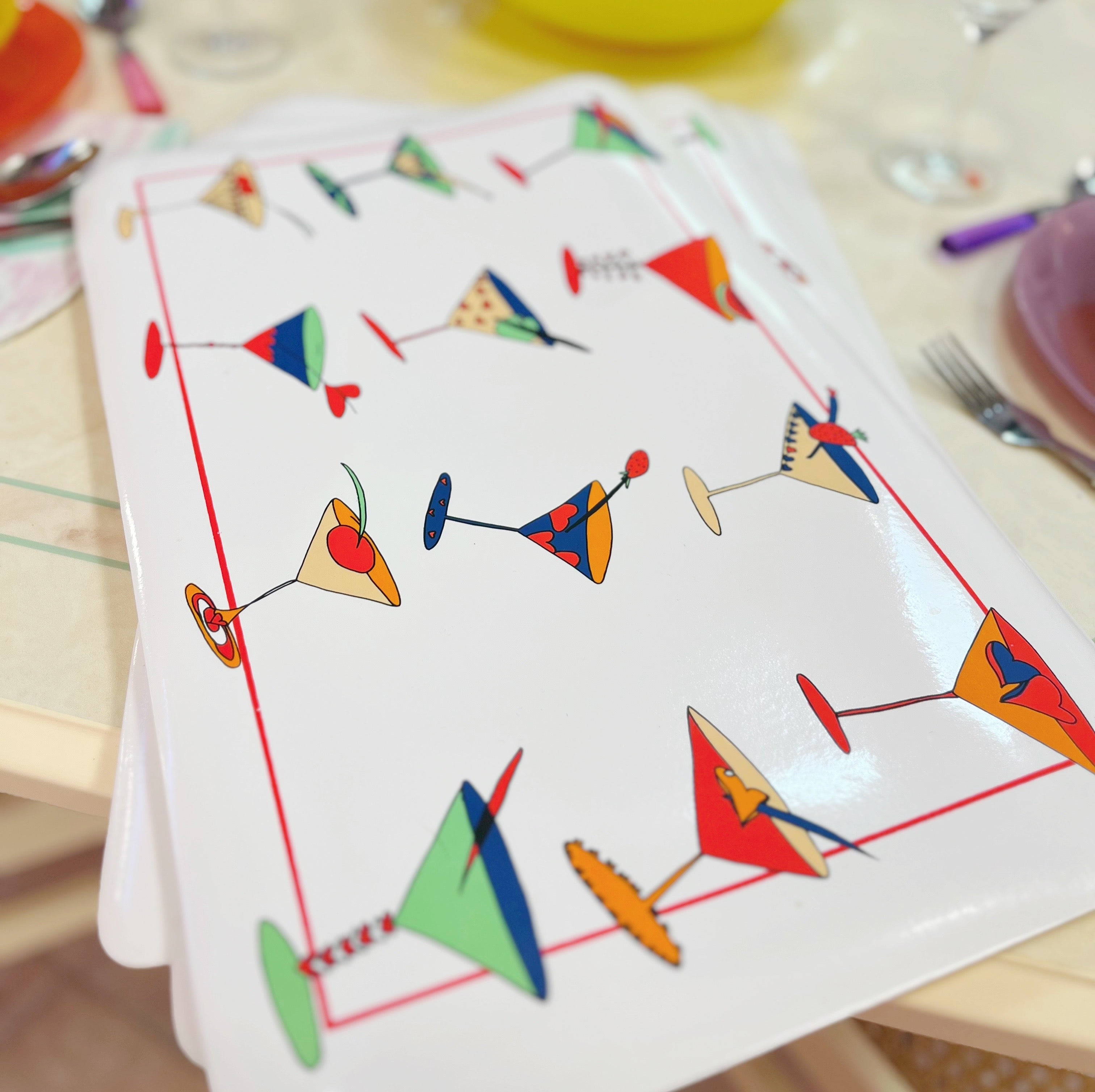 Sets de table cocktails 80s