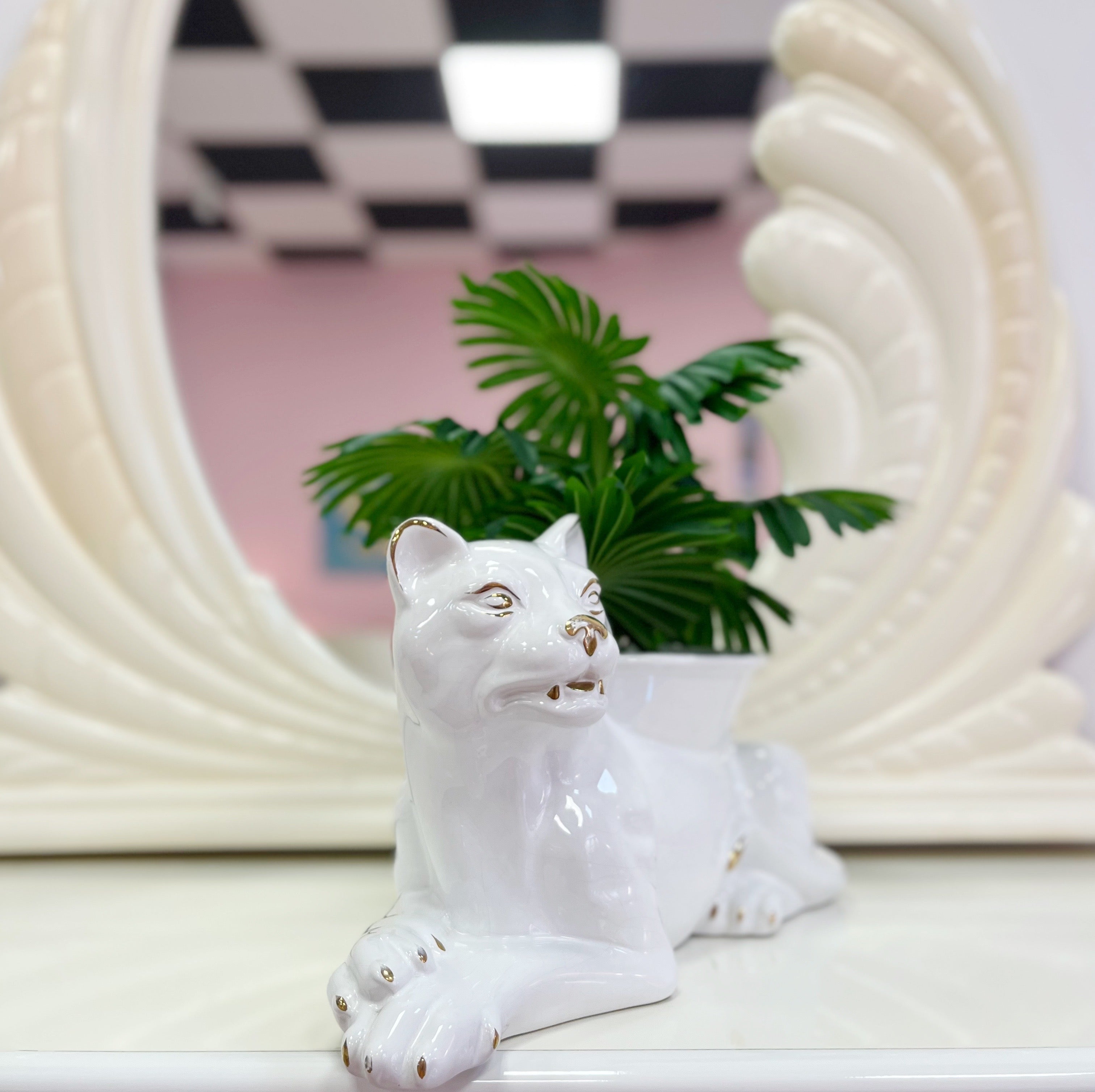 Cache-pot chat vintage Italy 70s