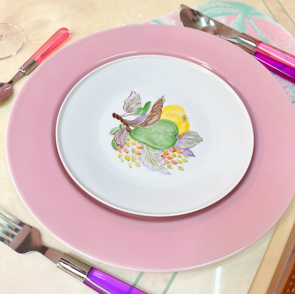 Assiettes à dessert en porcelaine décor de fruits