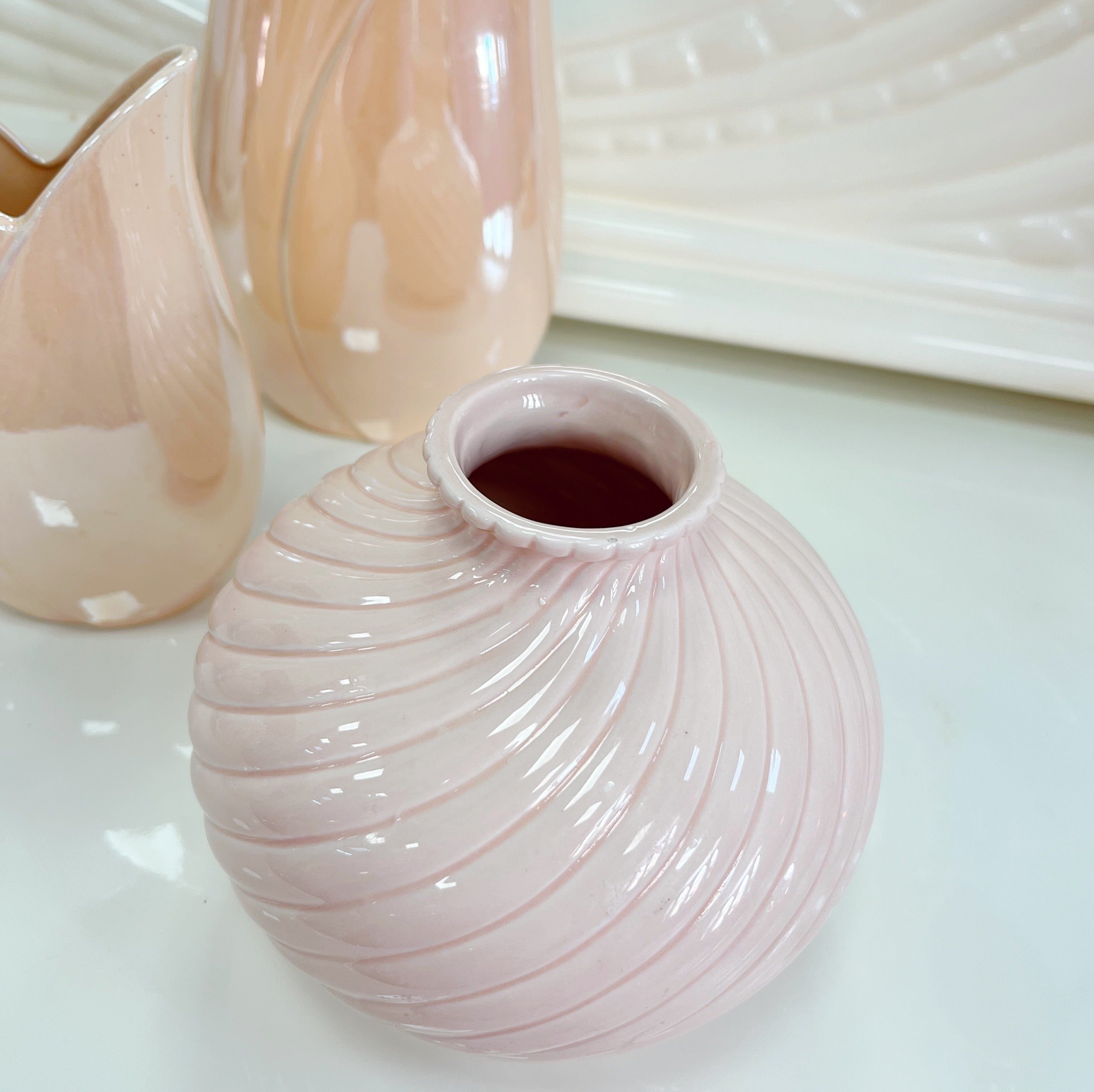 Vase twist beige rosé