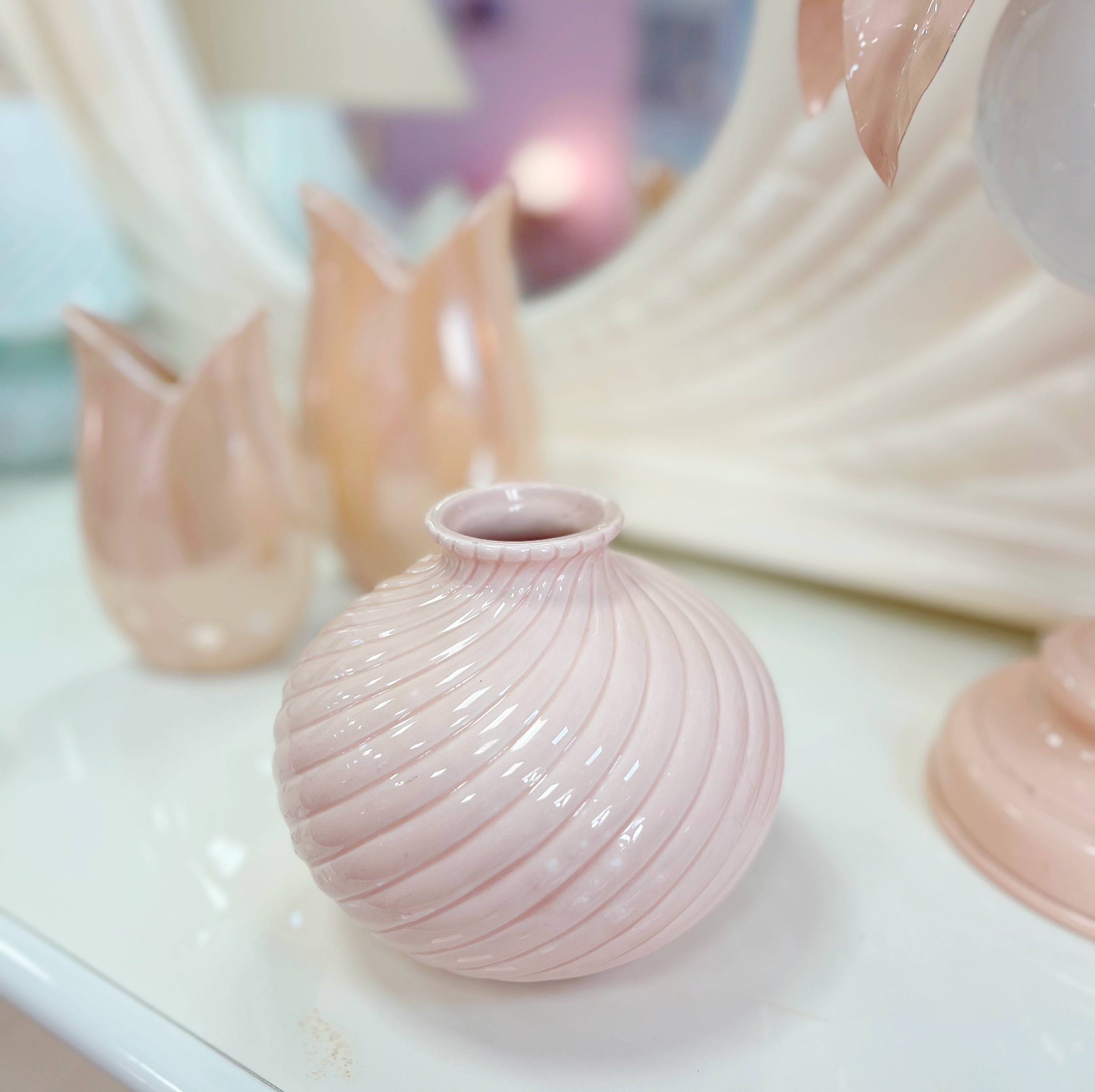 Vase twist beige rosé
