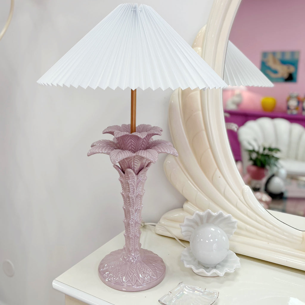 Lampe palmier rose, années 70