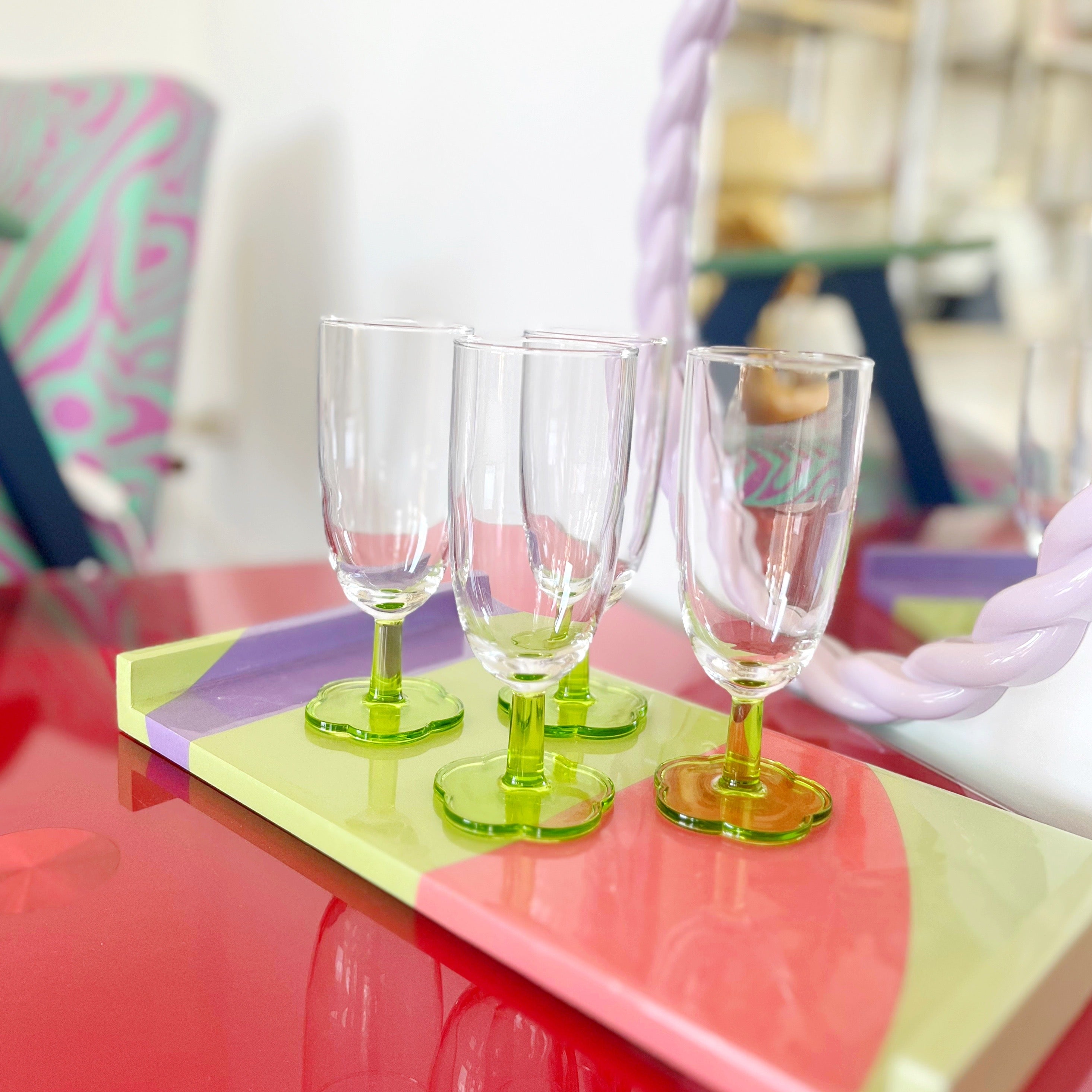 Verres fleurs vintage