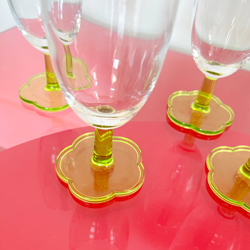 Verres fleurs vintage