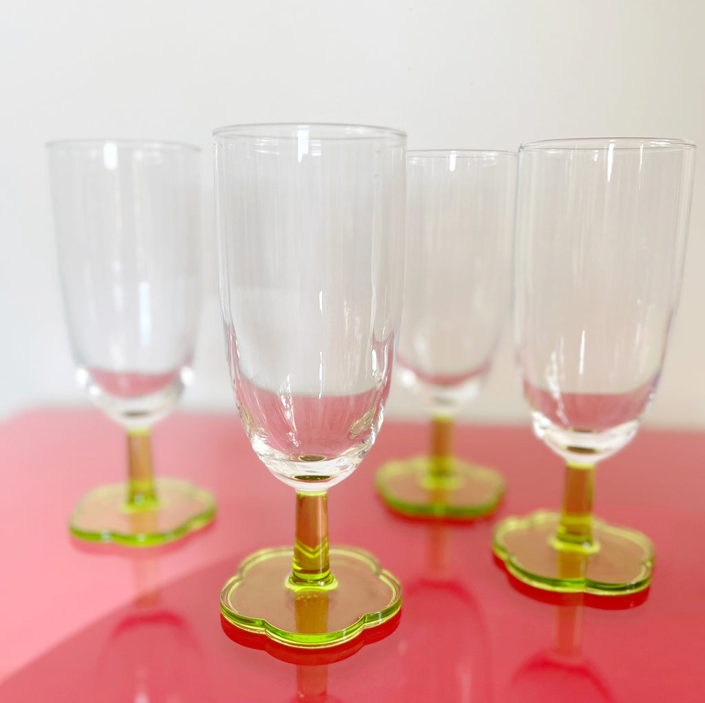 Verres fleurs vintage