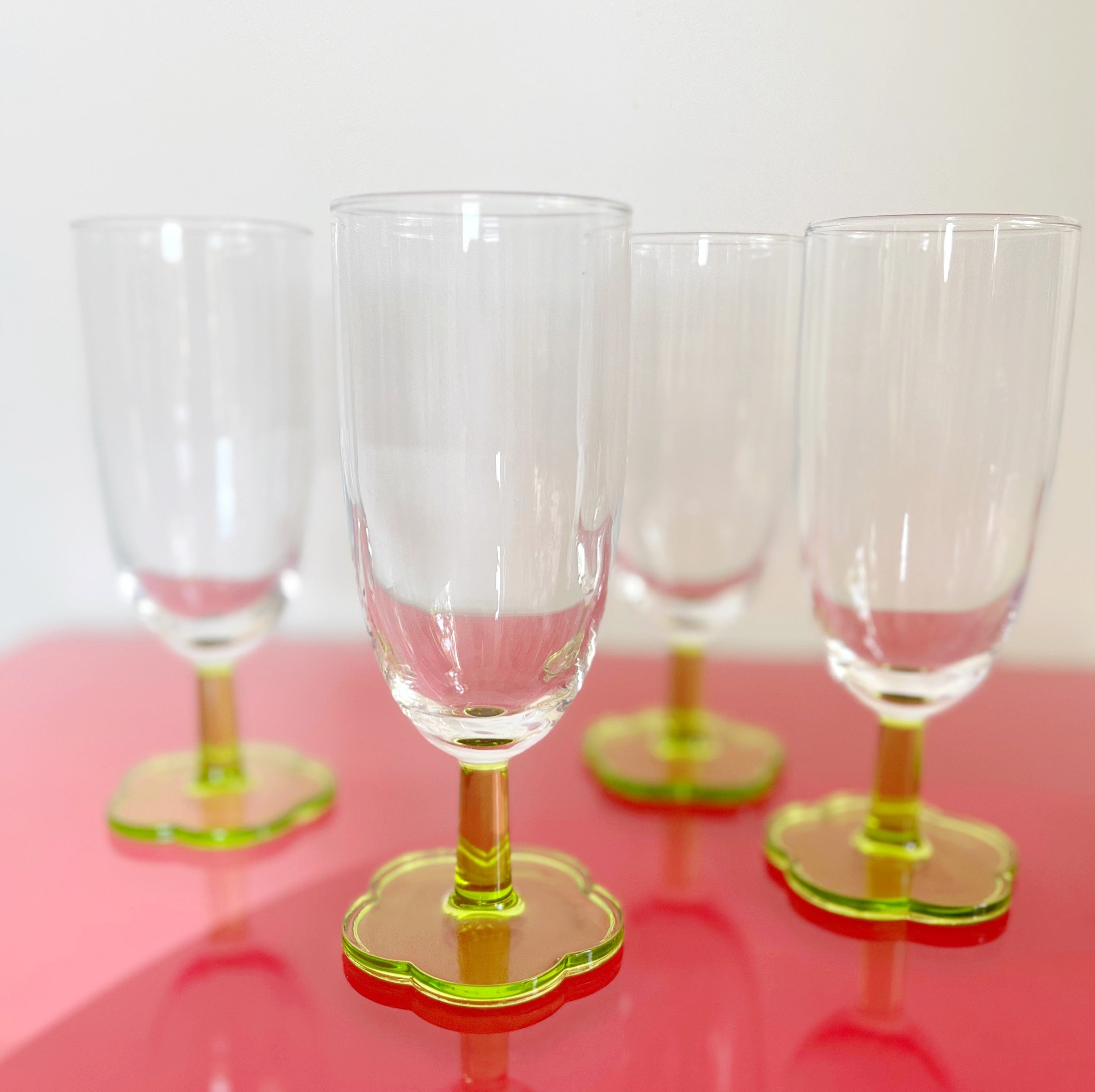Verres fleurs vintage
