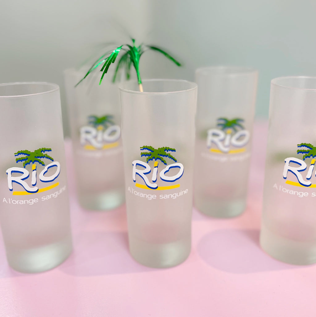 Service verres palmiers 80s RIO