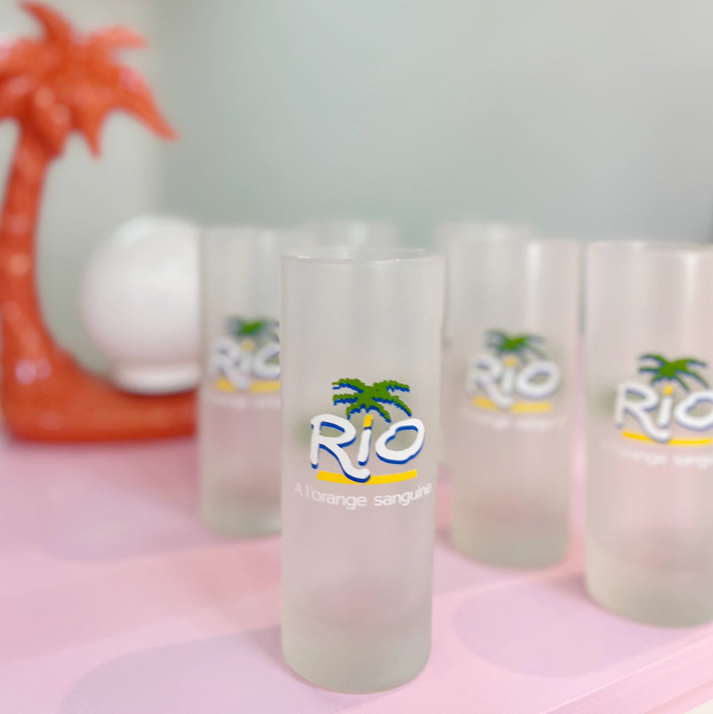 Service verres palmiers 80s RIO