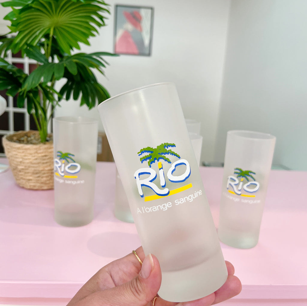 Service verres palmiers 80s RIO