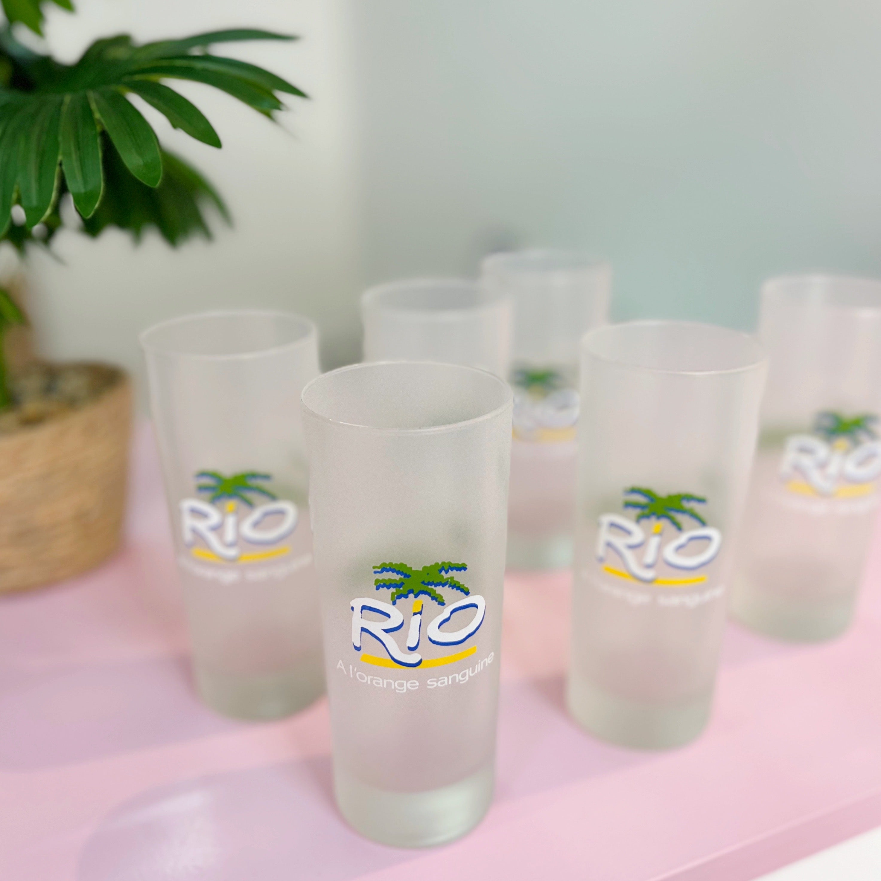 Service verres palmiers 80s RIO