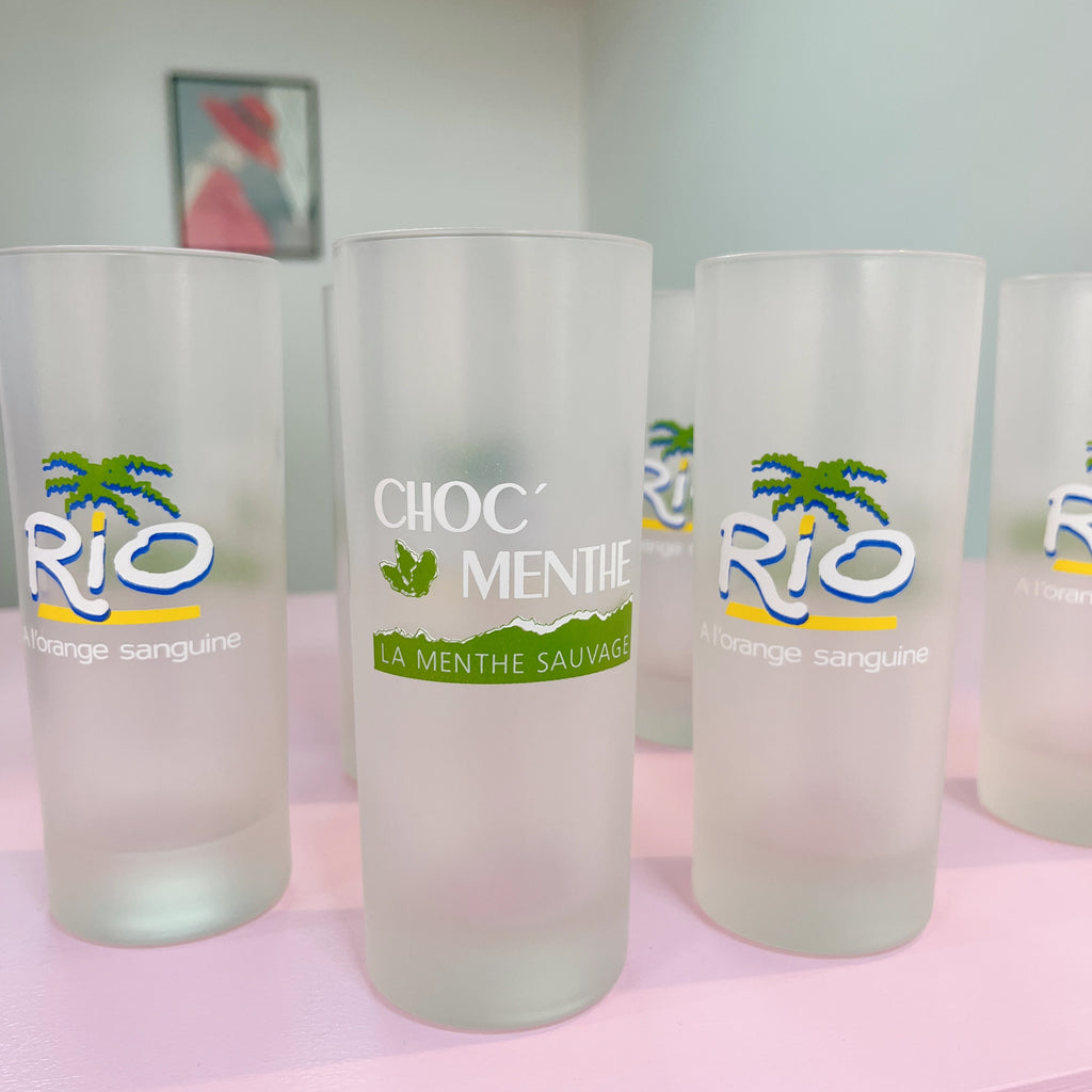 Service verres palmiers 80s RIO