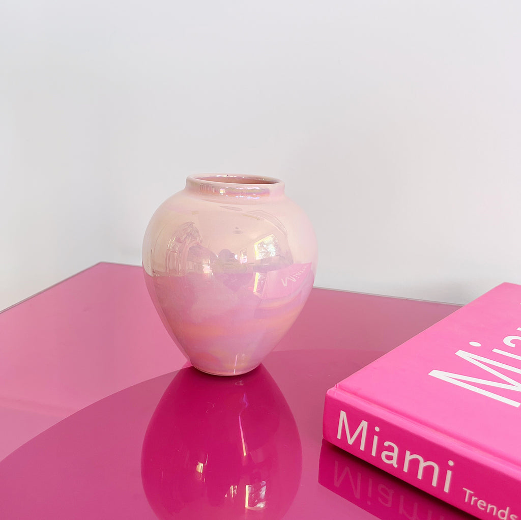 Vase rose vintage iridescent 