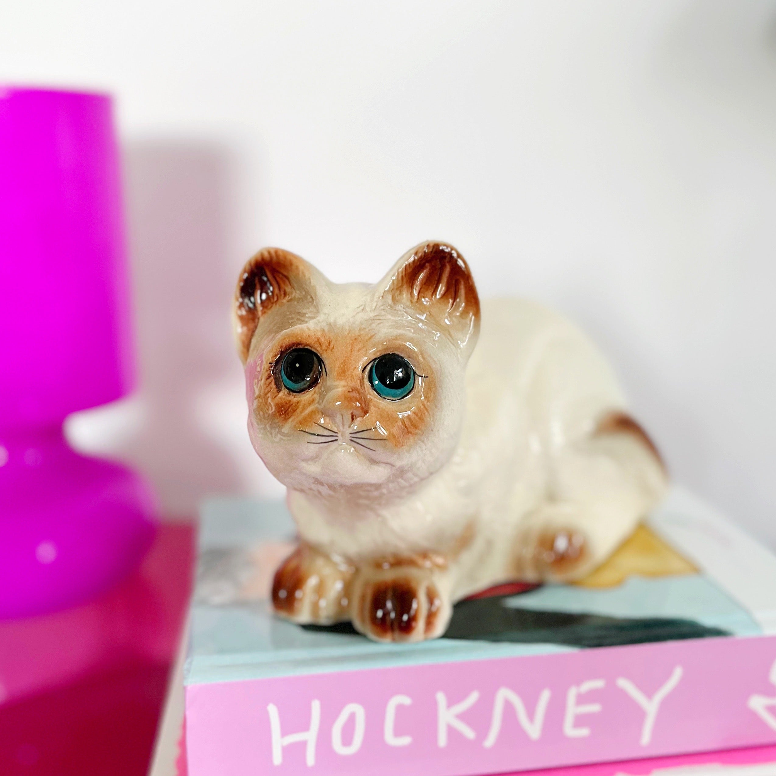 Chat siamois vintage en céramique