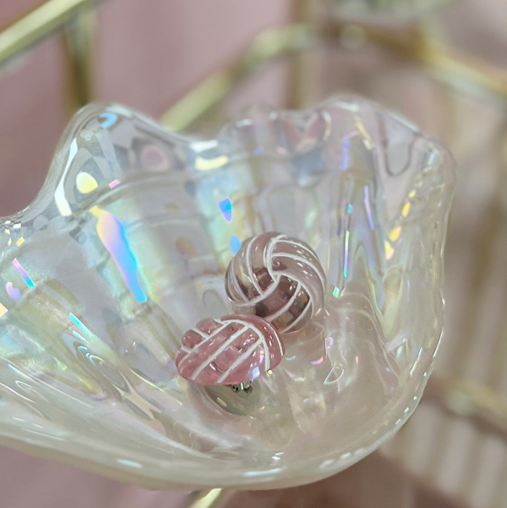 Boucle d’oreilles clips roses 80s