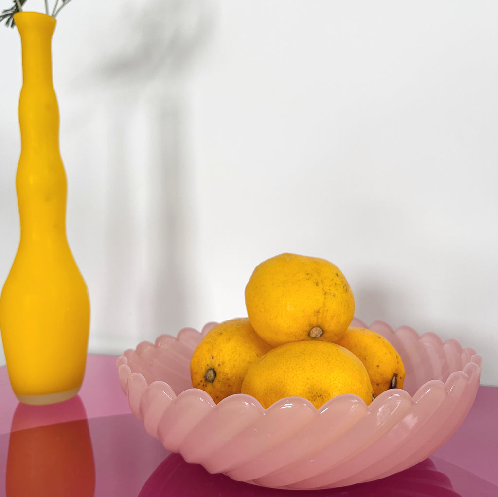 Coupe en opaline rose