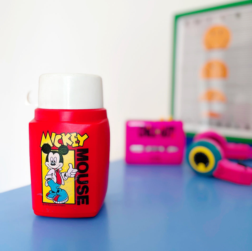 Thermos vintage 90s Mickey Mouse rouge