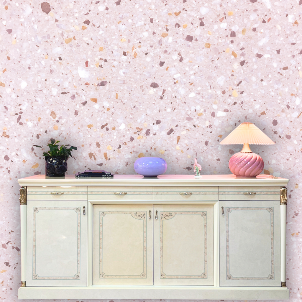 Buffet italien néoclassique laqué ivoire, années 80