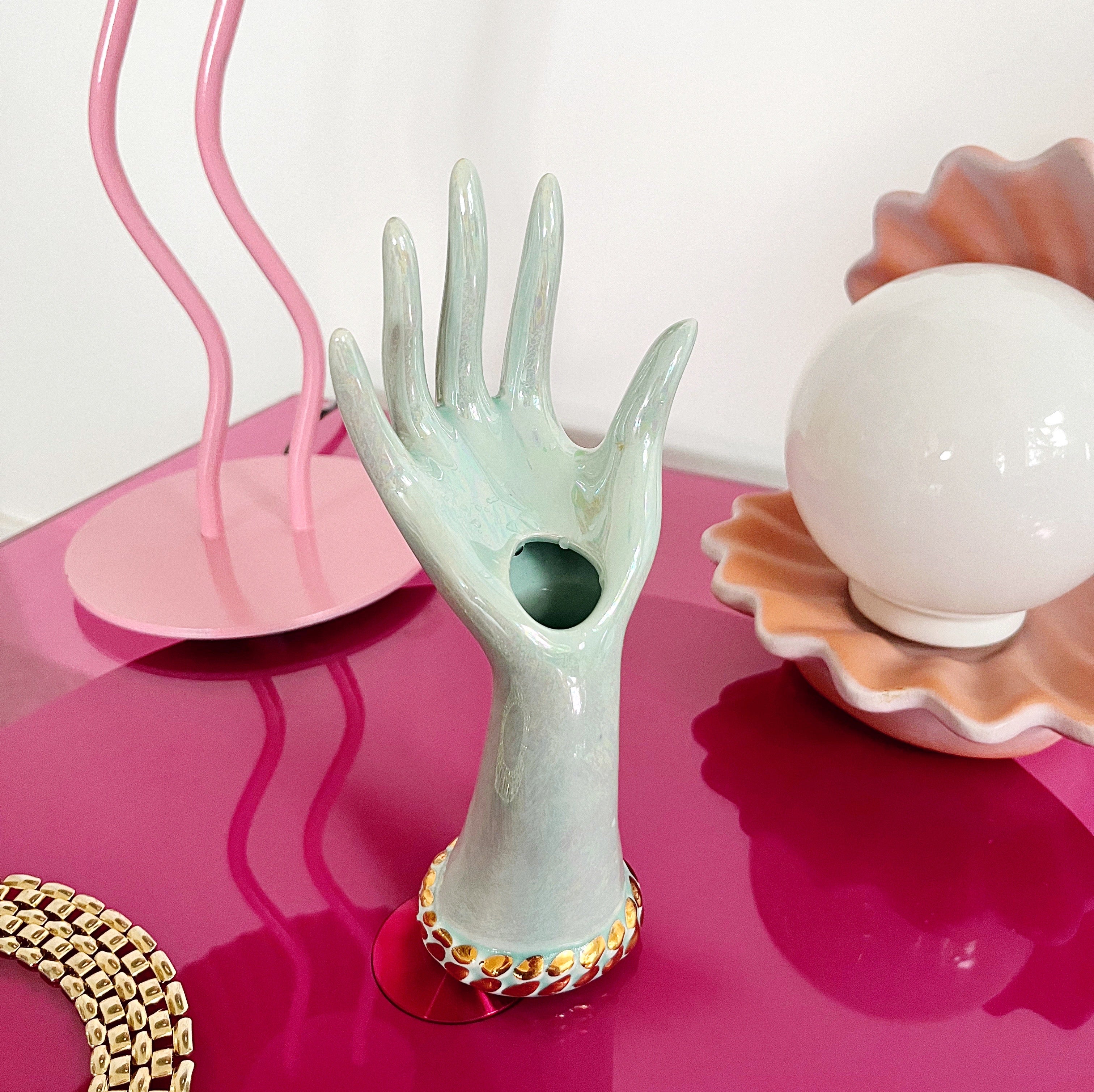 Vase main vintage iridescent