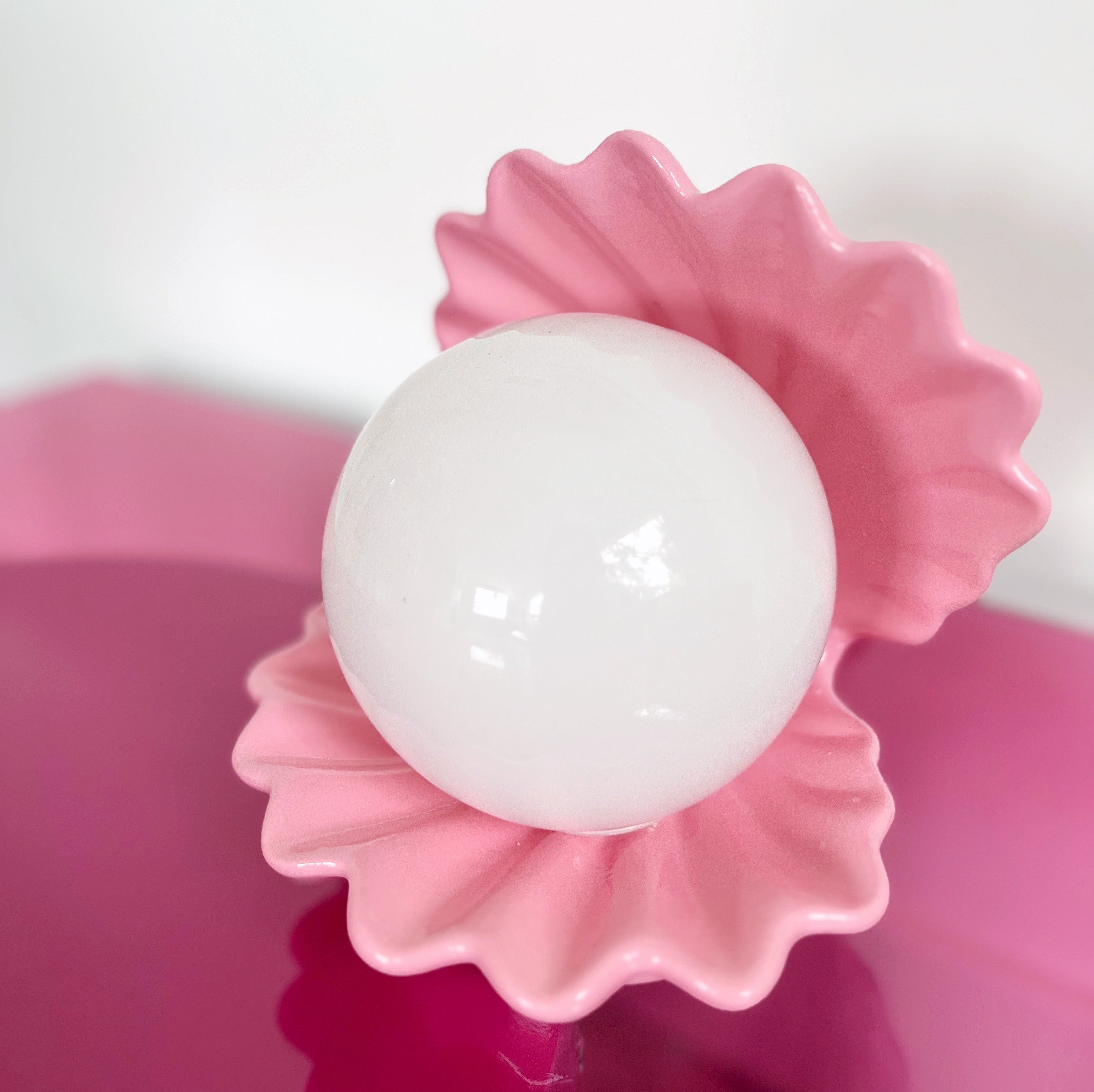 Lampe coquillage rose vintage 