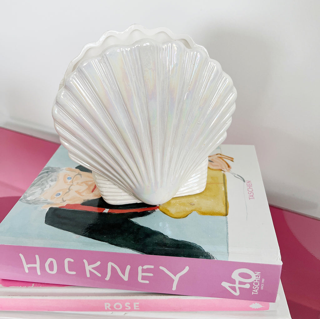 Vase coquillage vintage iridescent