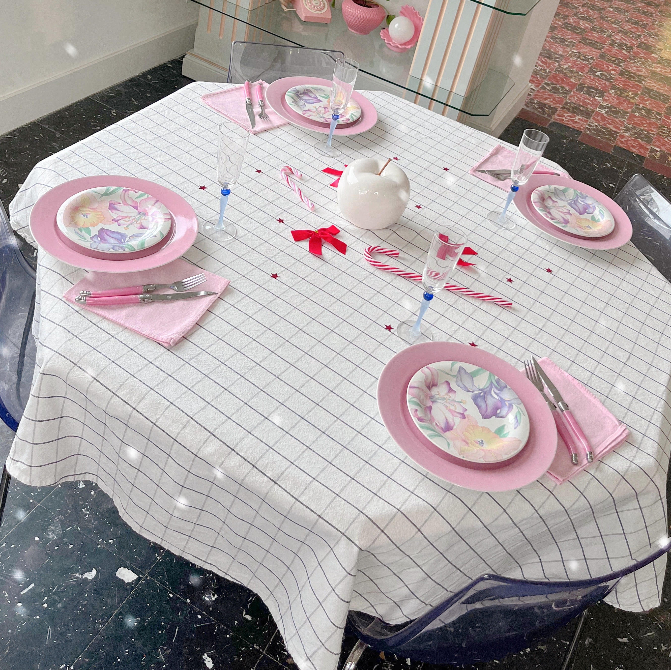 Assiettes vintage roses bonbons