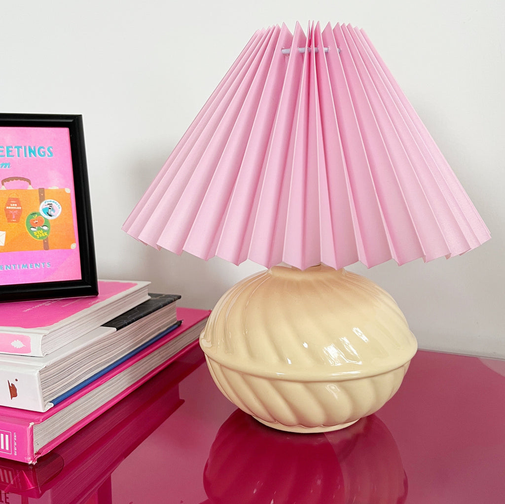 Pastel yellow twist lamp