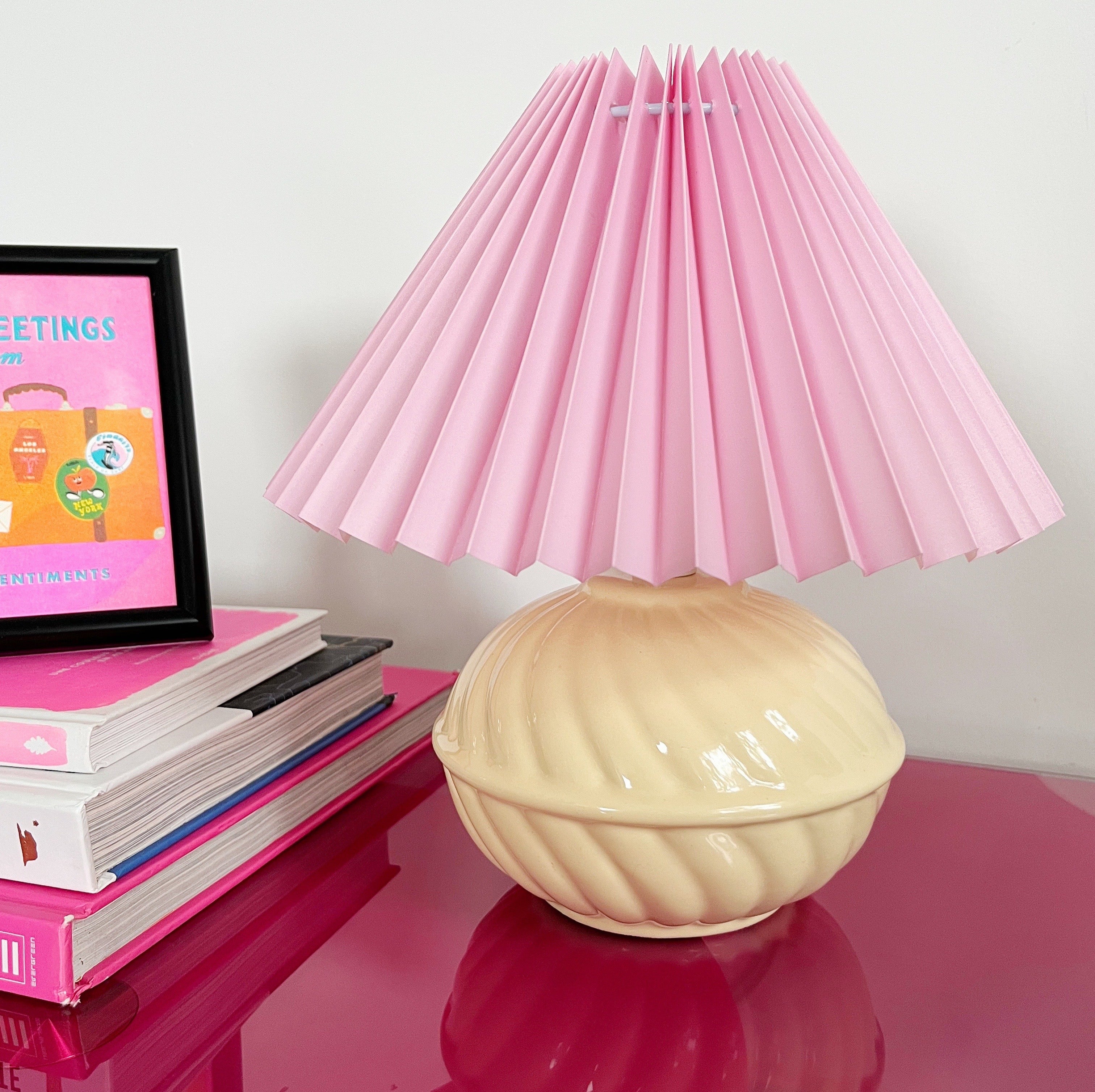 Pastel yellow twist lamp