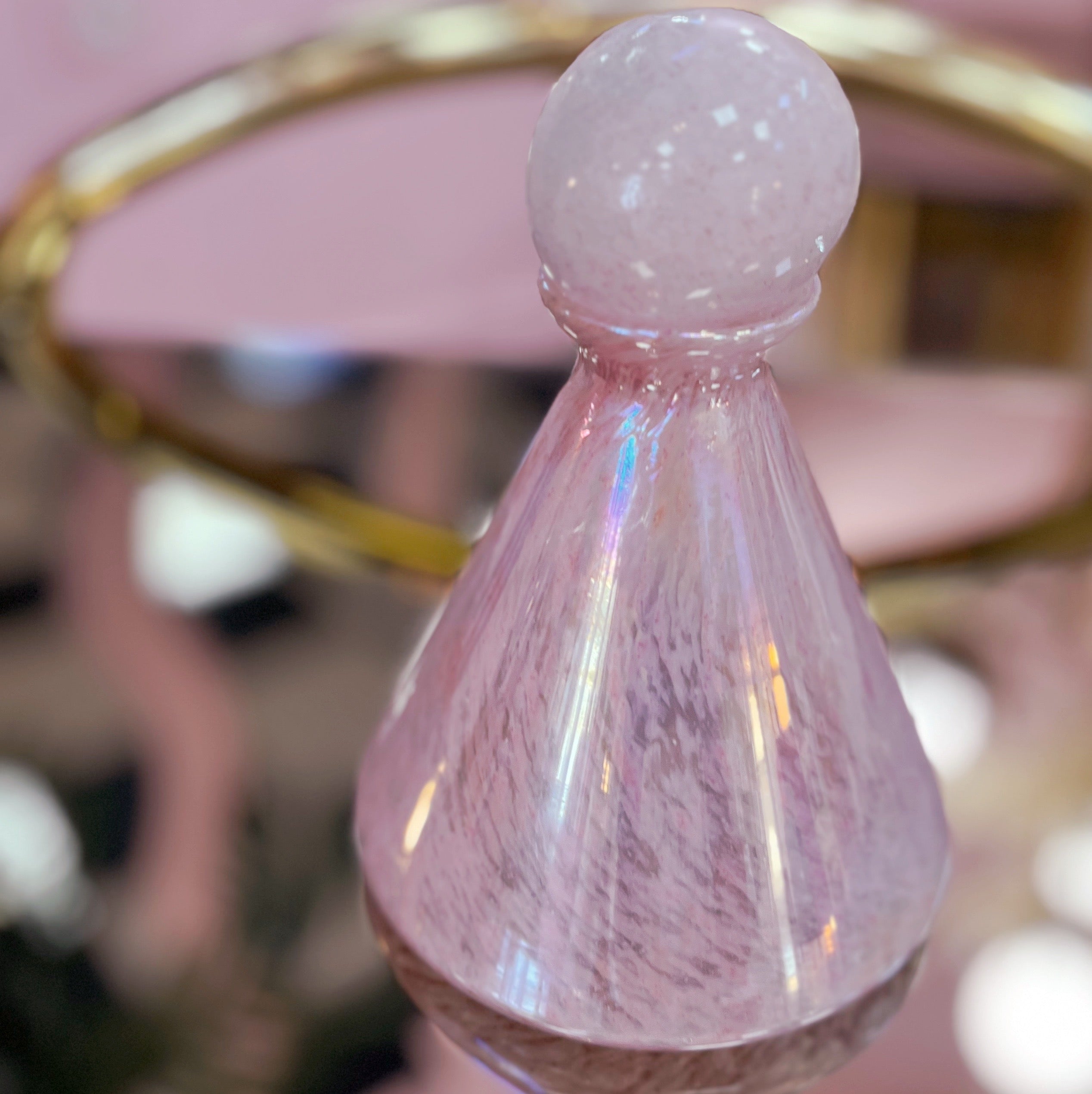 Flacon Décoratif en Verre Soufflé – Made in Italy, Années 60