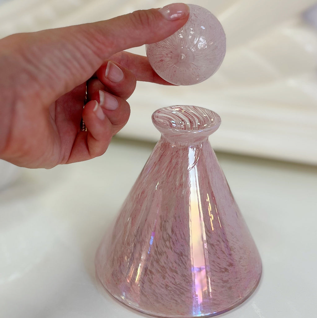 Flacon Décoratif en Verre Soufflé – Made in Italy, Années 60