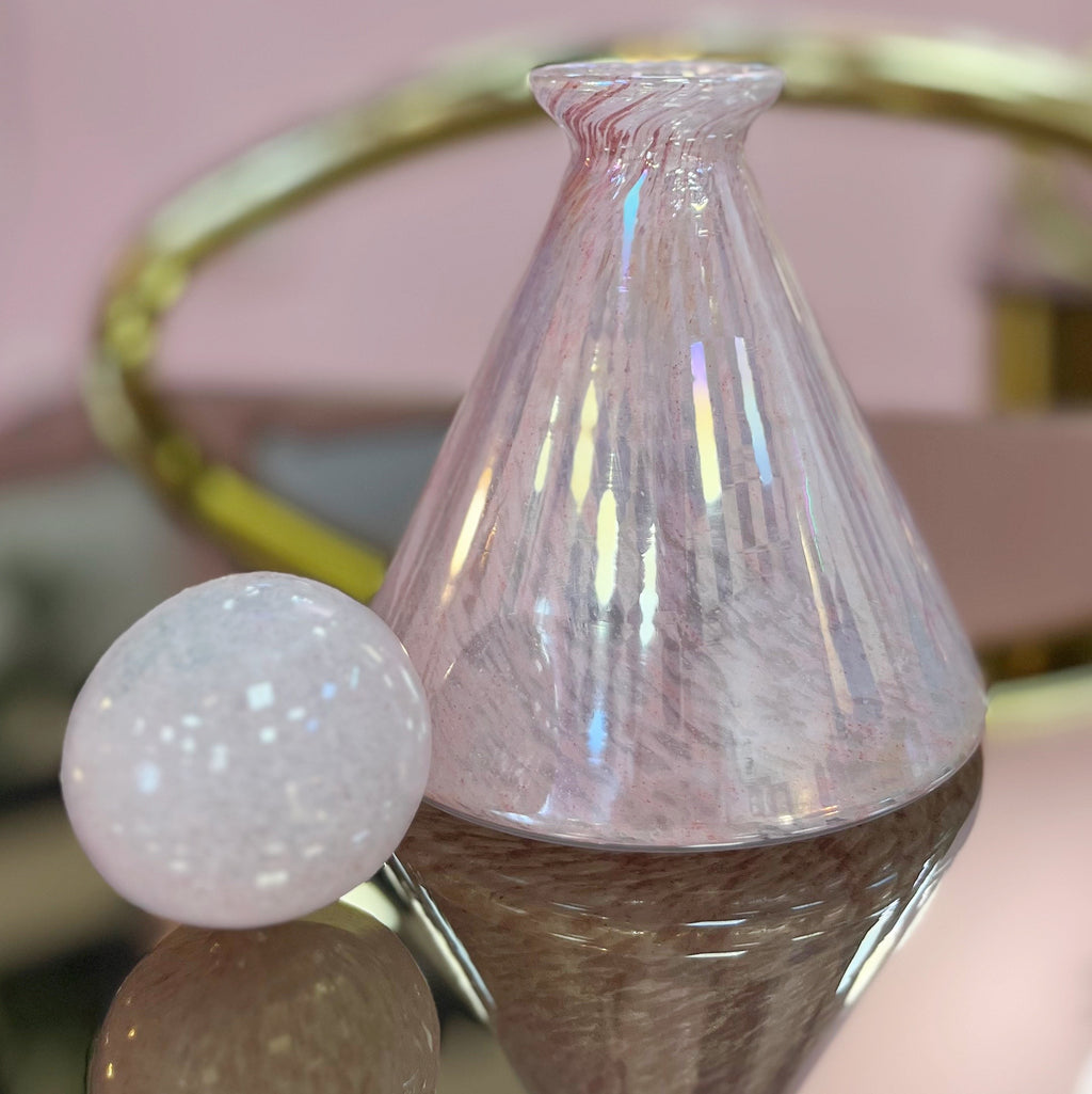 Flacon Décoratif en Verre Soufflé – Made in Italy, Années 60