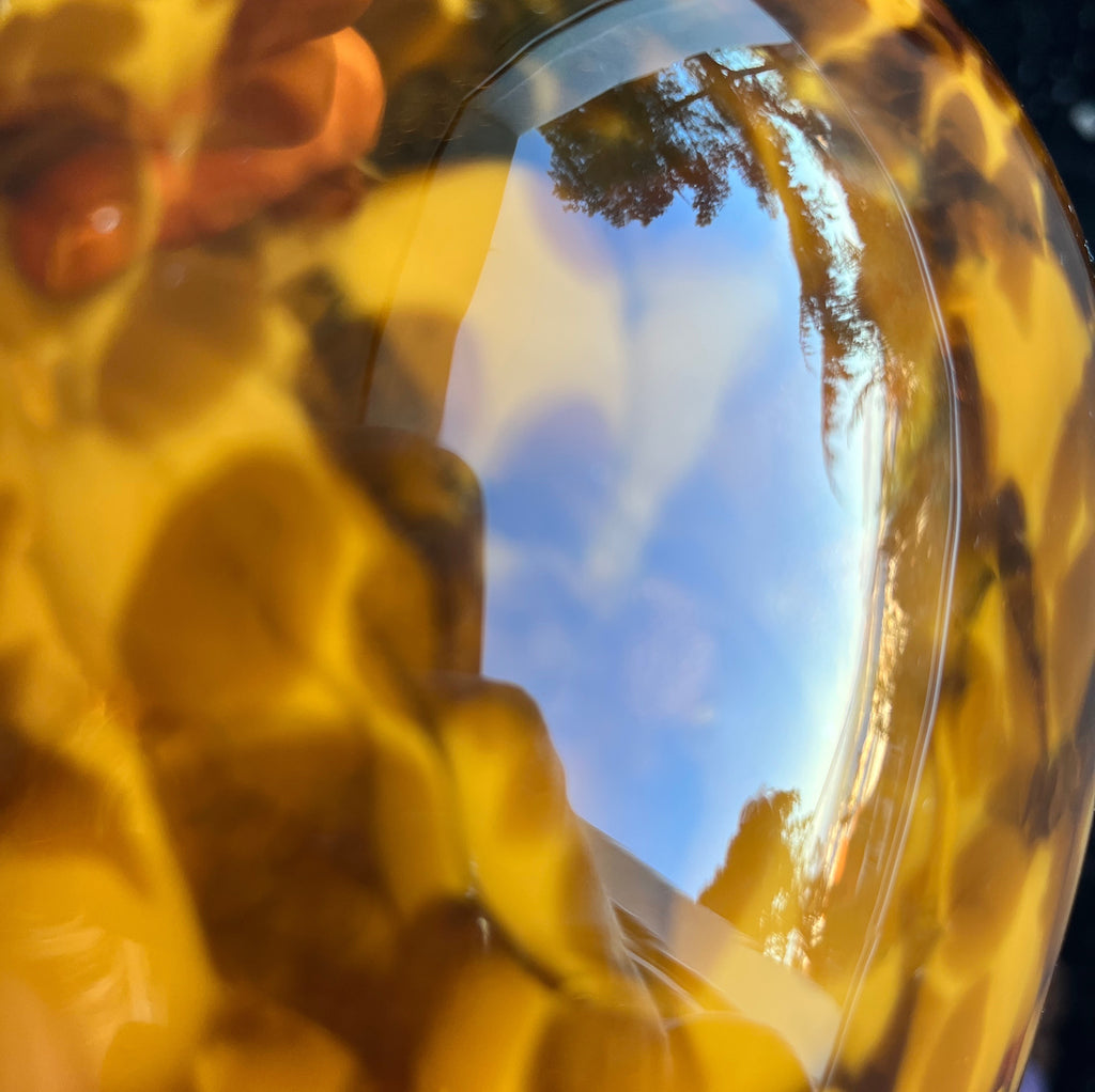 Vase tacheté 80s en verre soufflé