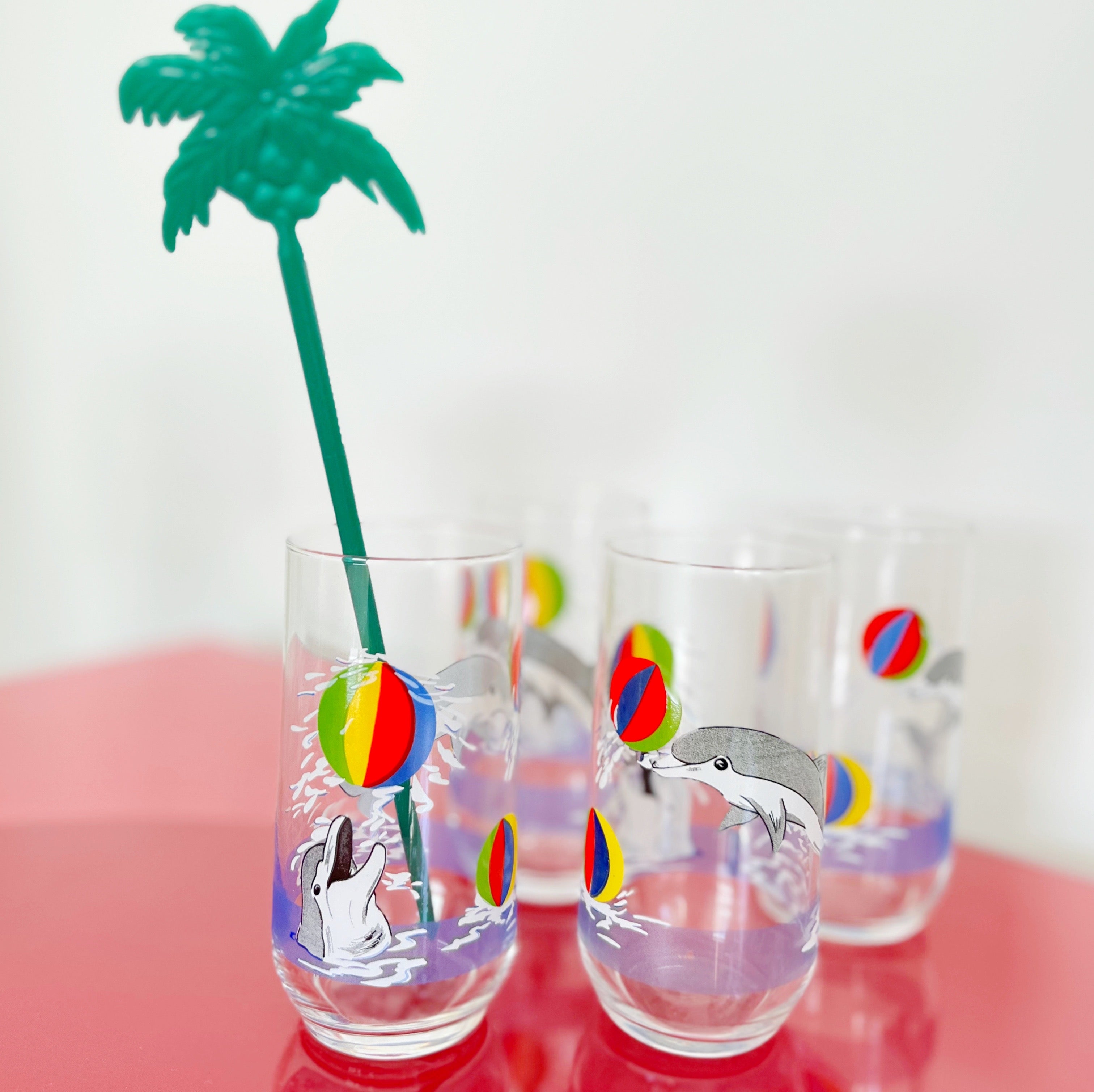 Set de 5 verres dauphins 80’s