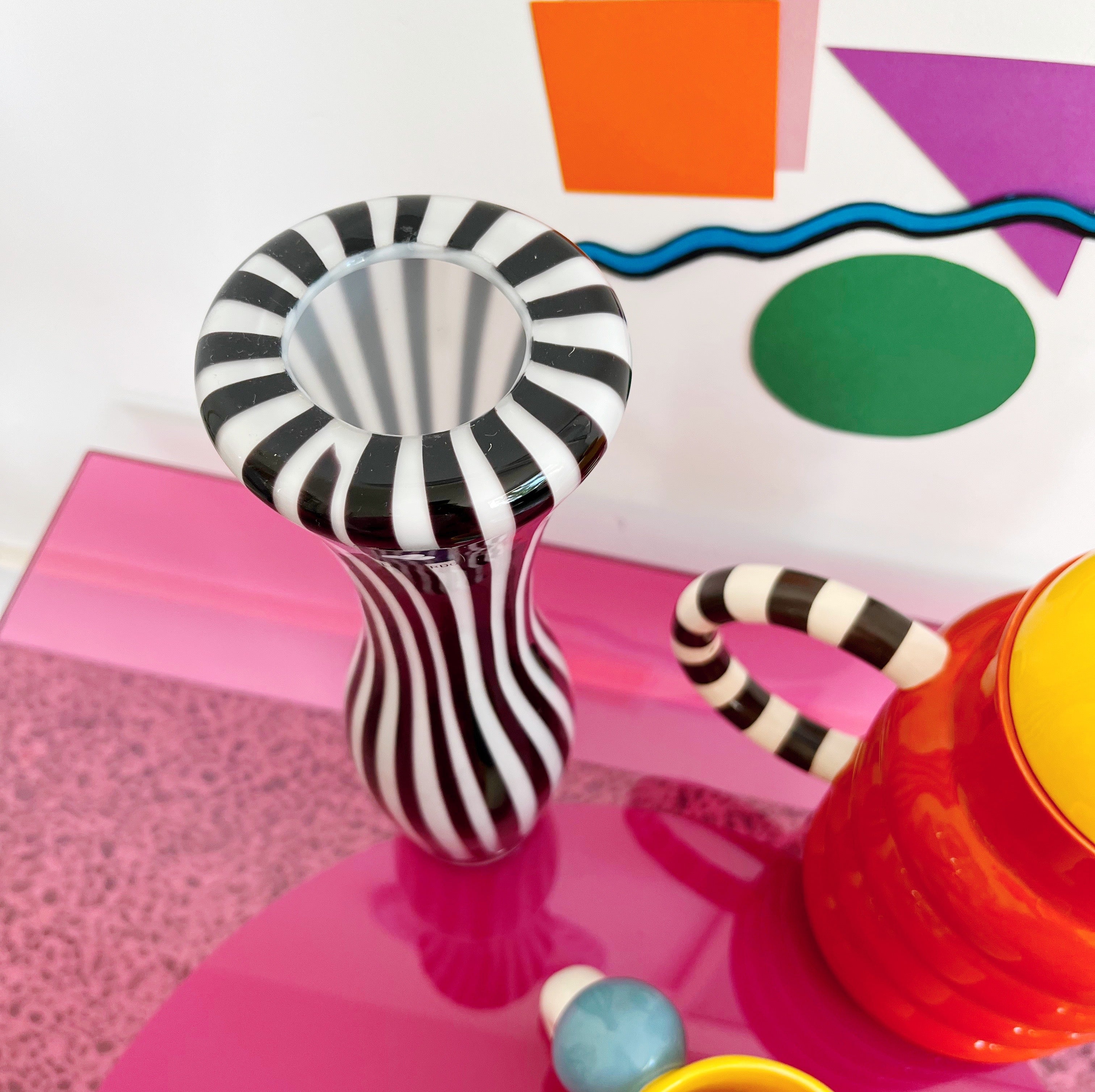 Vase zèbre verre soufflé Murano Club Barbara 