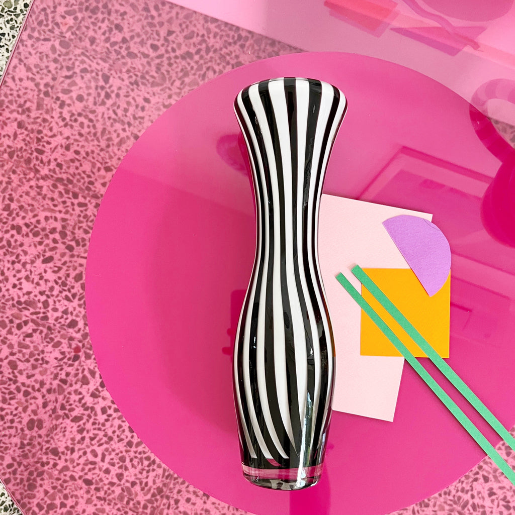 Vase zèbre verre soufflé Murano Club Barbara 