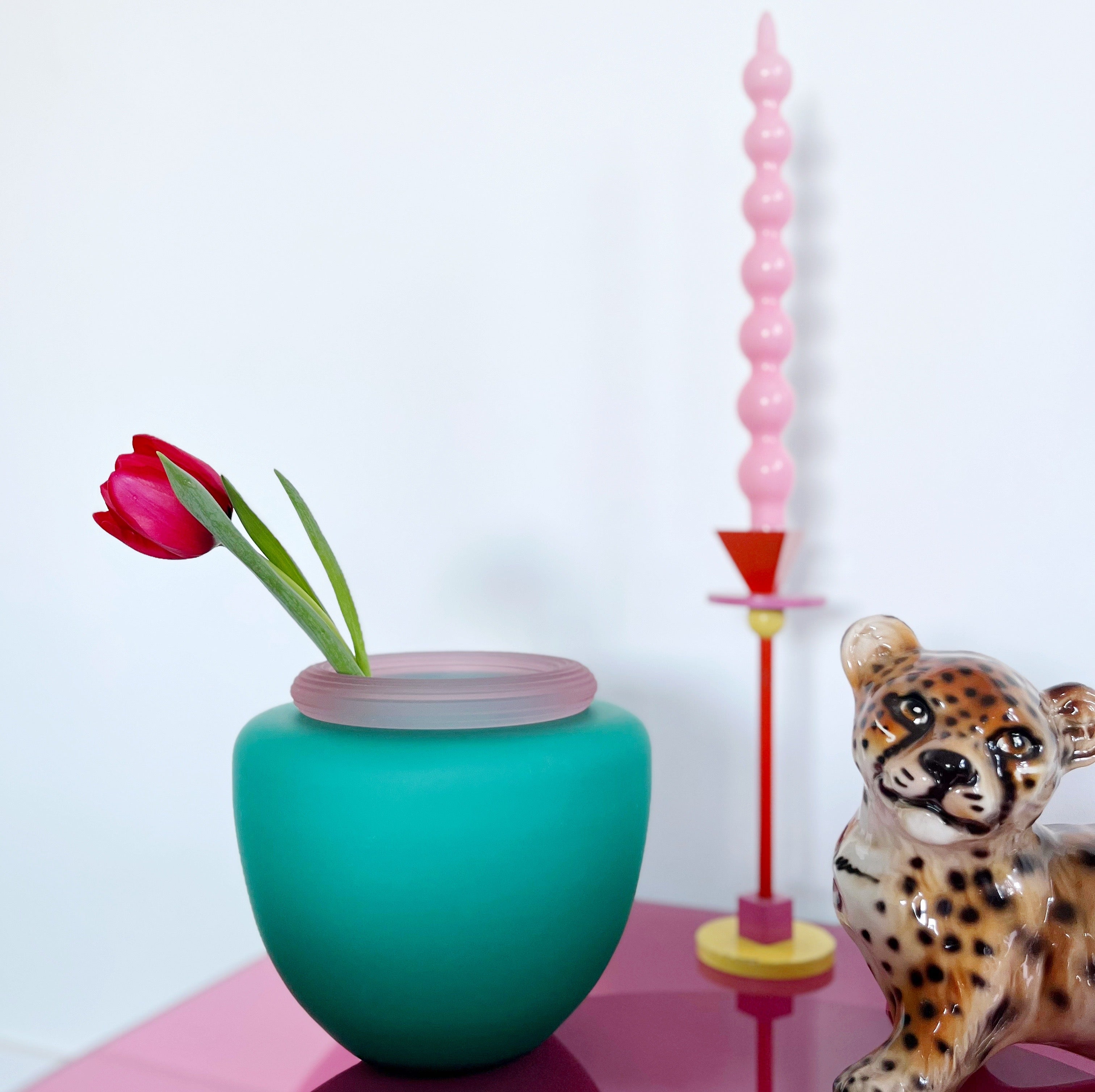 Vase en verre givré 80’s