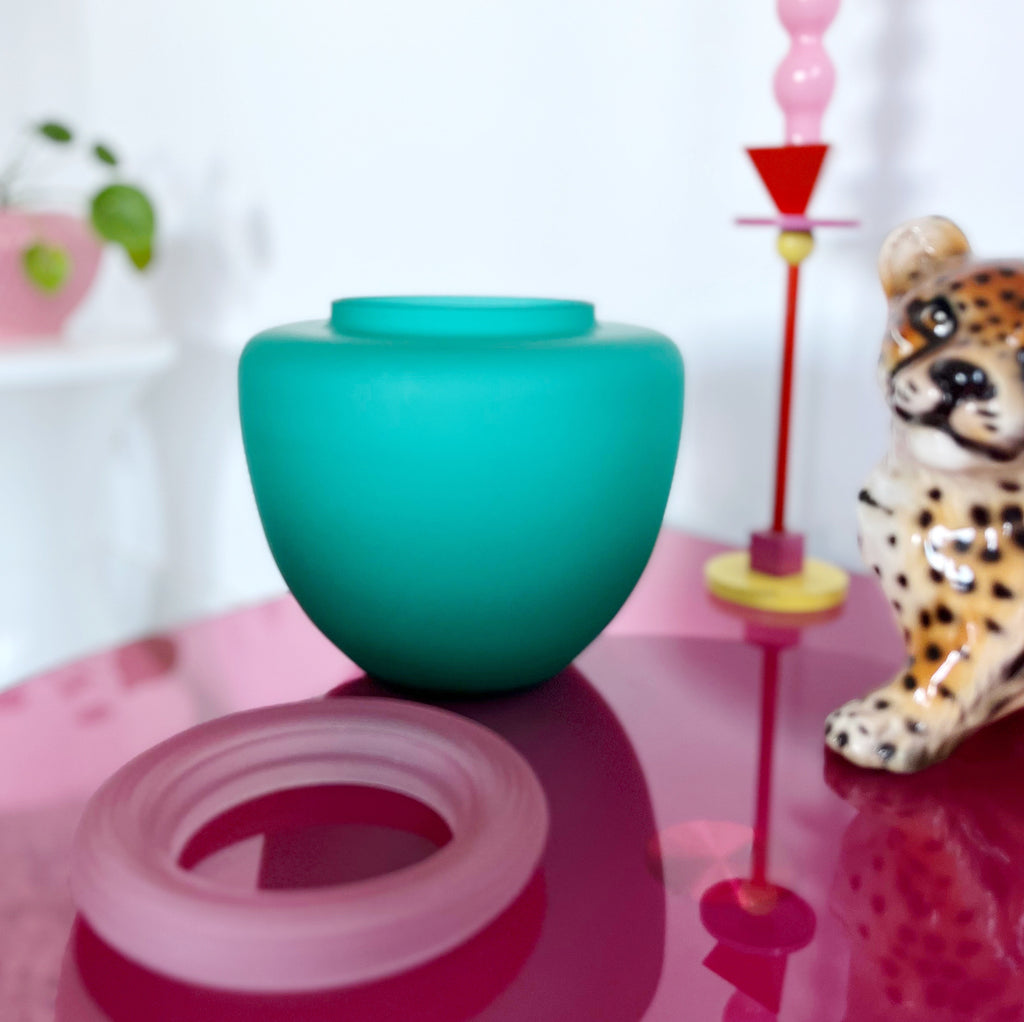 Vase en verre givré 80’s