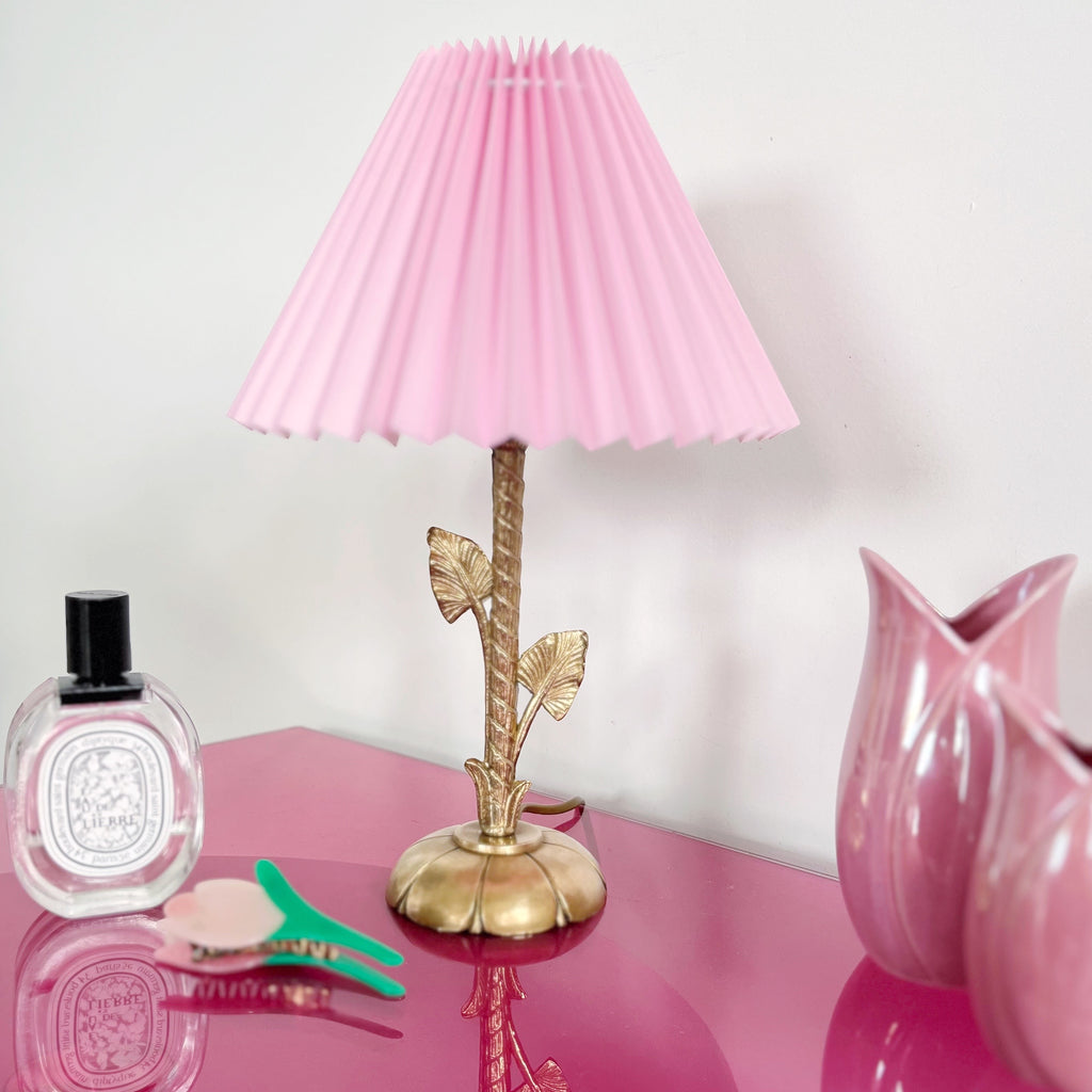 Lampe fleur laiton 70s