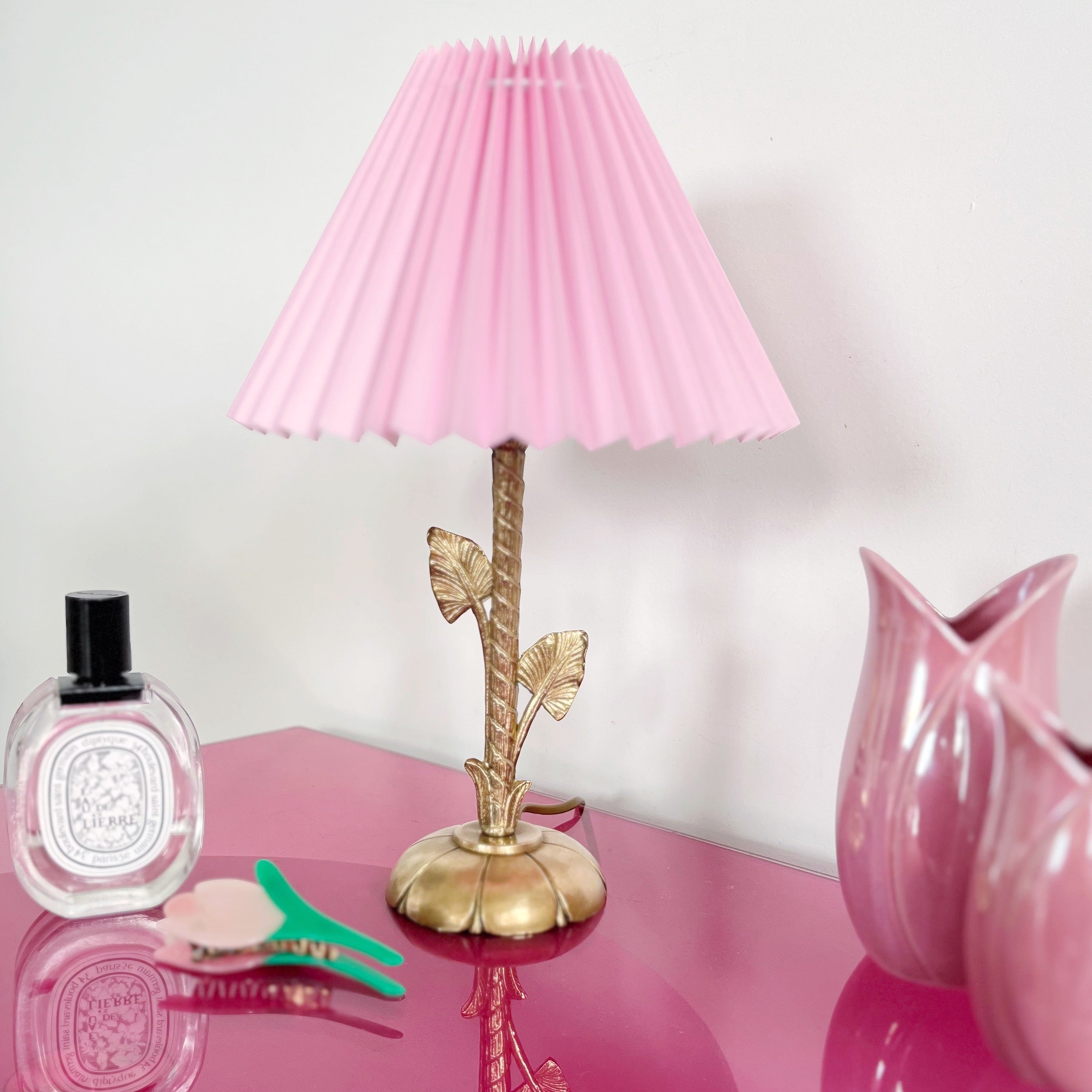 Lampe fleur laiton 70s