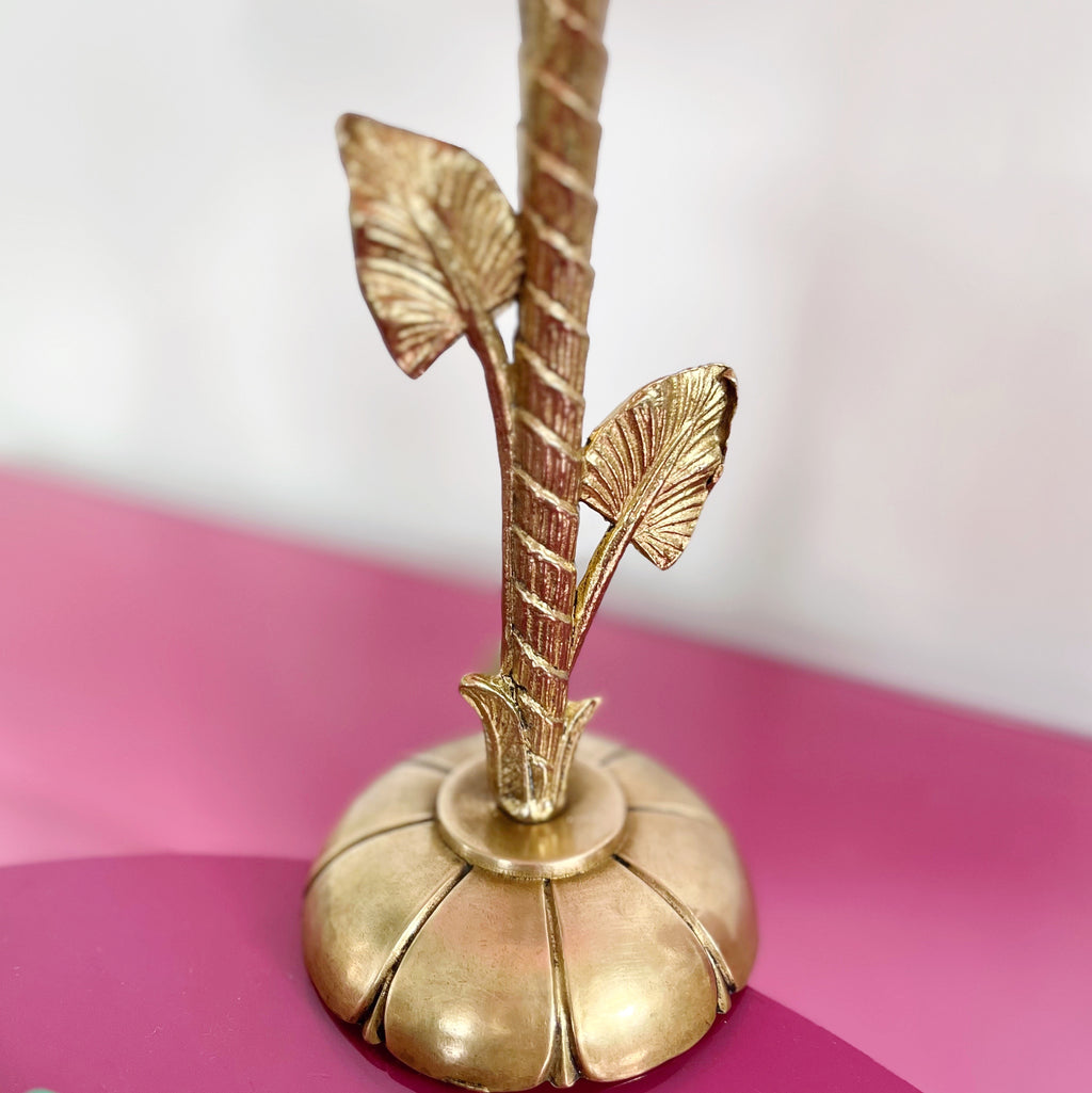 Lampe fleur laiton 70s