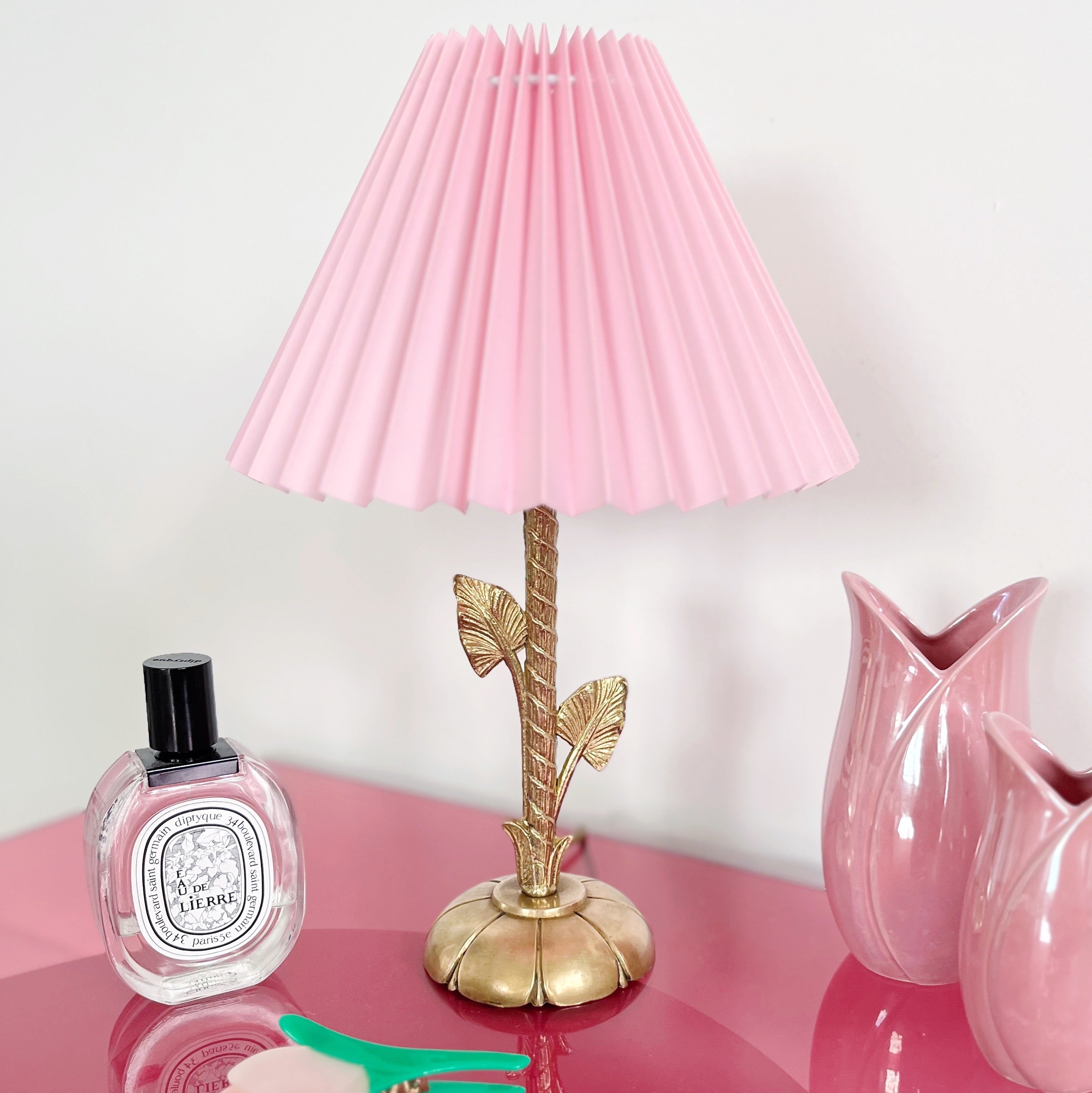 Lampe fleur laiton 70s