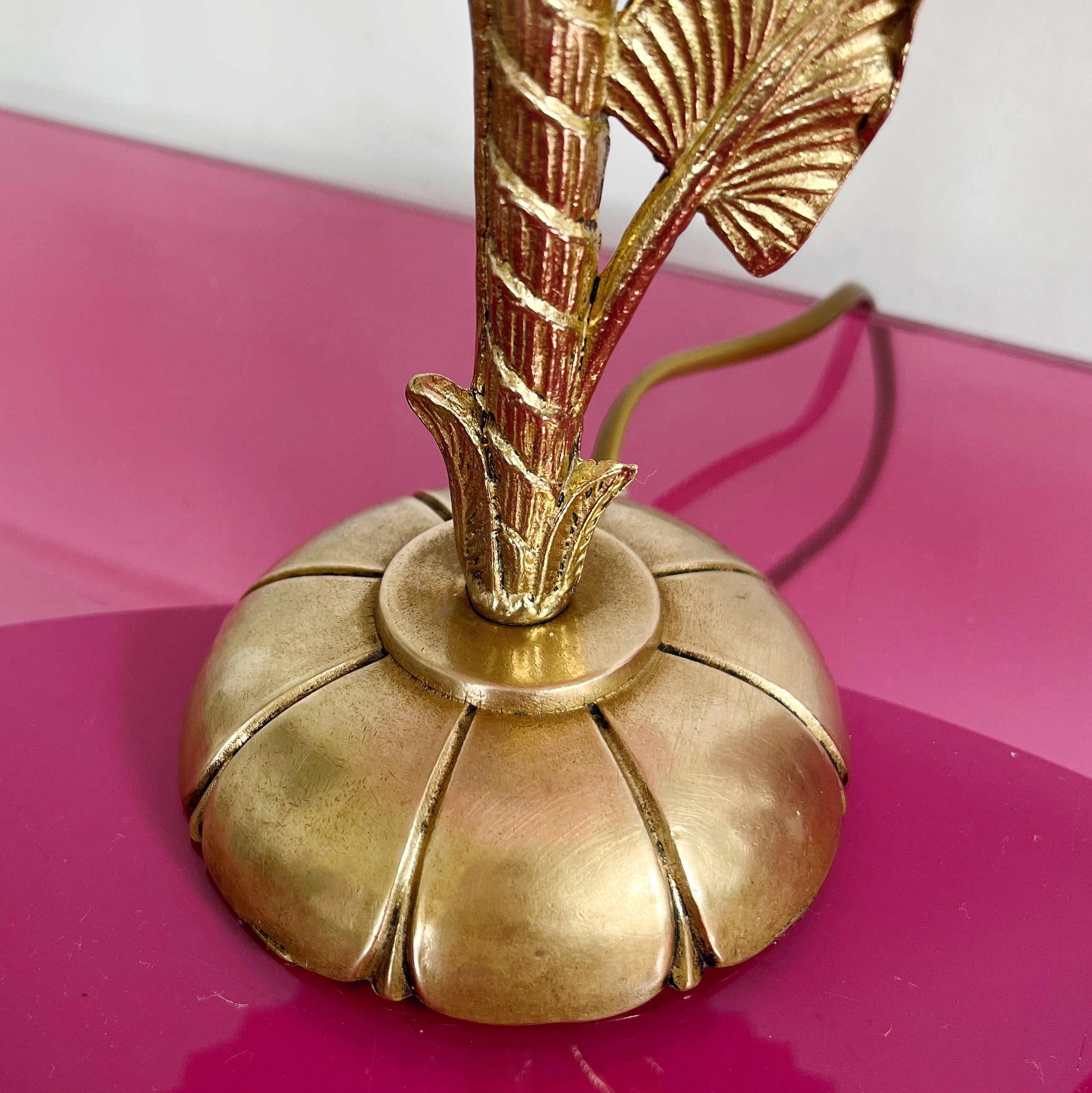 Lampe fleur laiton 70s