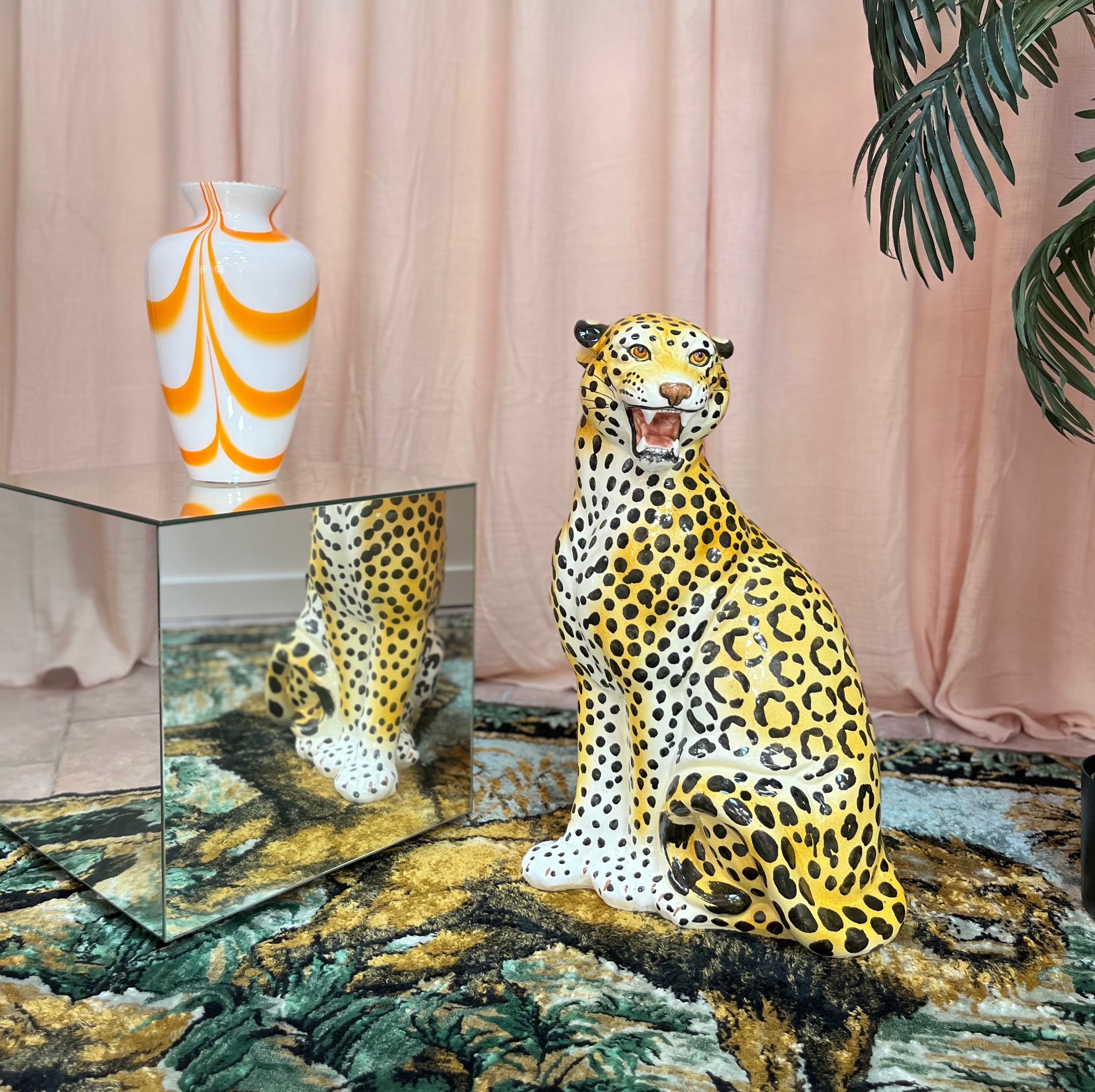 Panthere en ceramique émaillée - Italie - Années 80