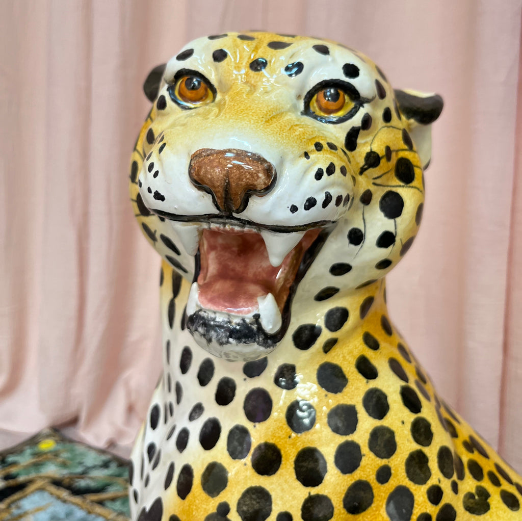 Panthere en ceramique émaillée - Italie - Années 80