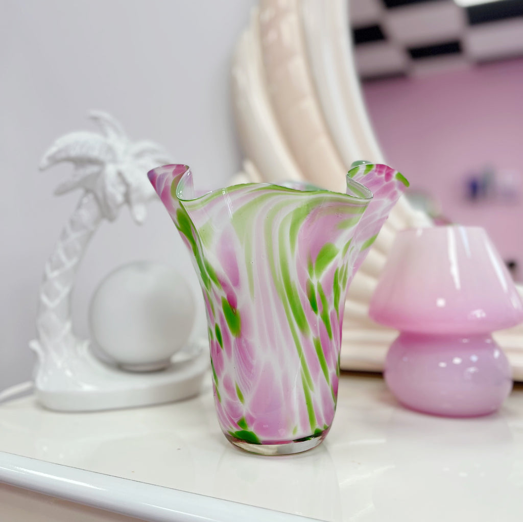 Vase corolle rose et vert