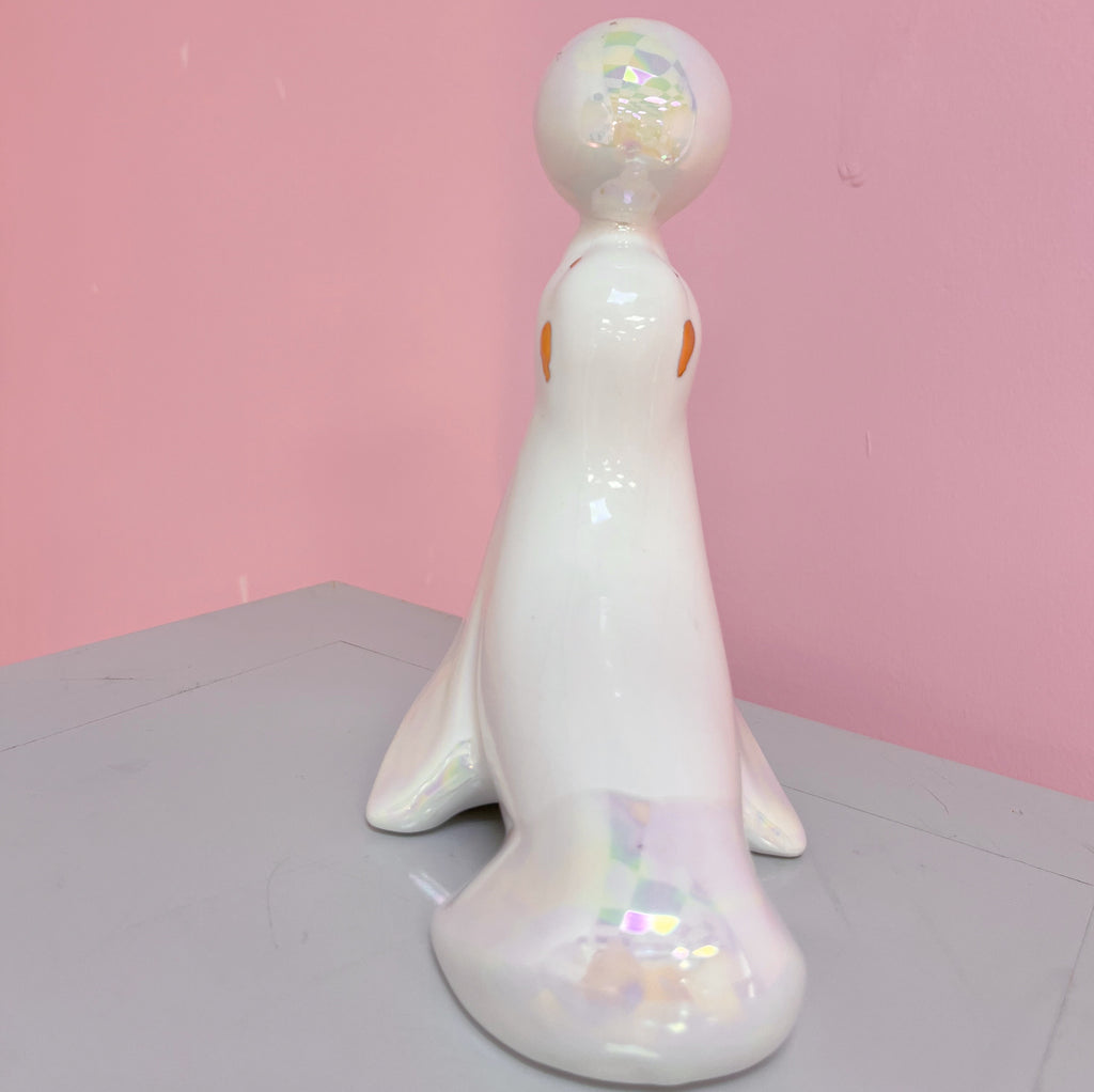 Statuette Otarie en Porcelaine Irisée – Italie, Années 70