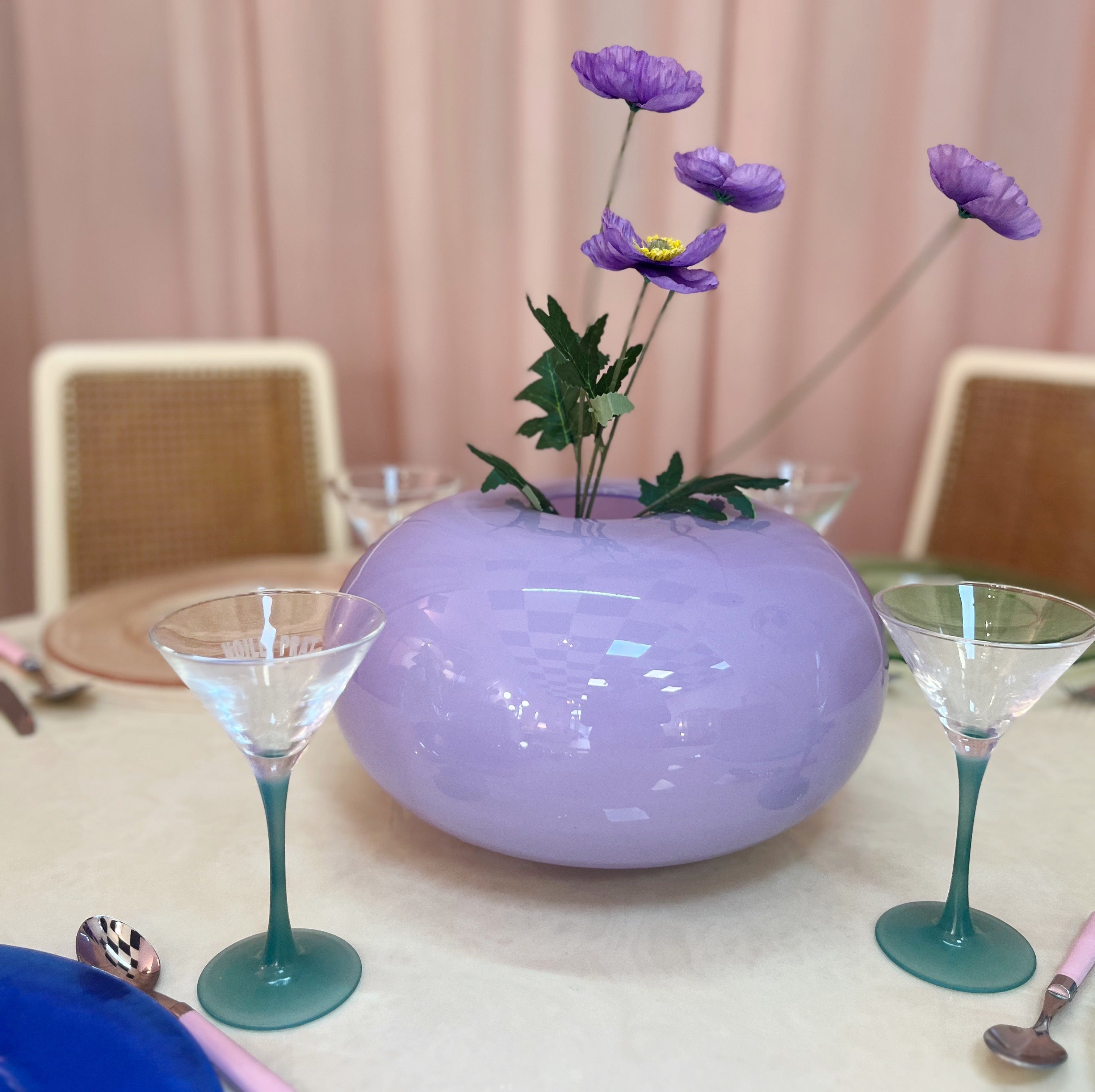 Vase en verre soufflé – Italie - Collection hôtelière Riviera Côte d’Azur