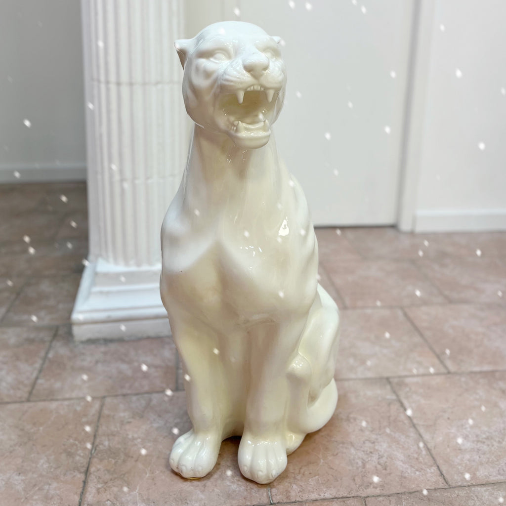 Grande panthère blanche vintage années 70