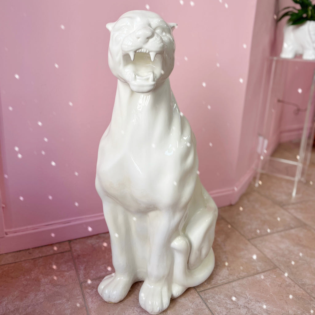 Grande panthère blanche vintage années 70